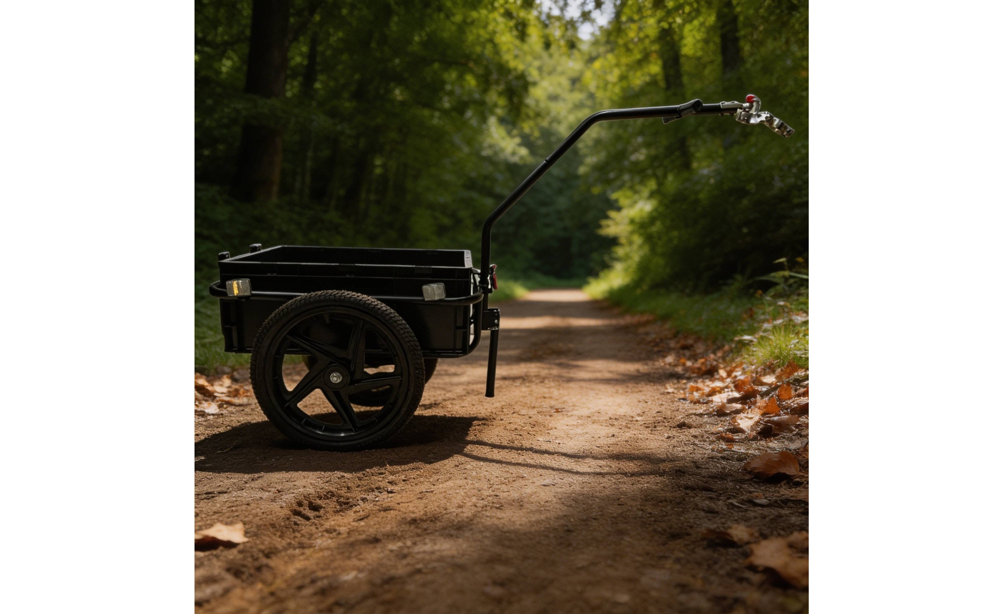 Cycle Trailer with Cargo Box Detachable Bike Cargo Trailer Pneumatic