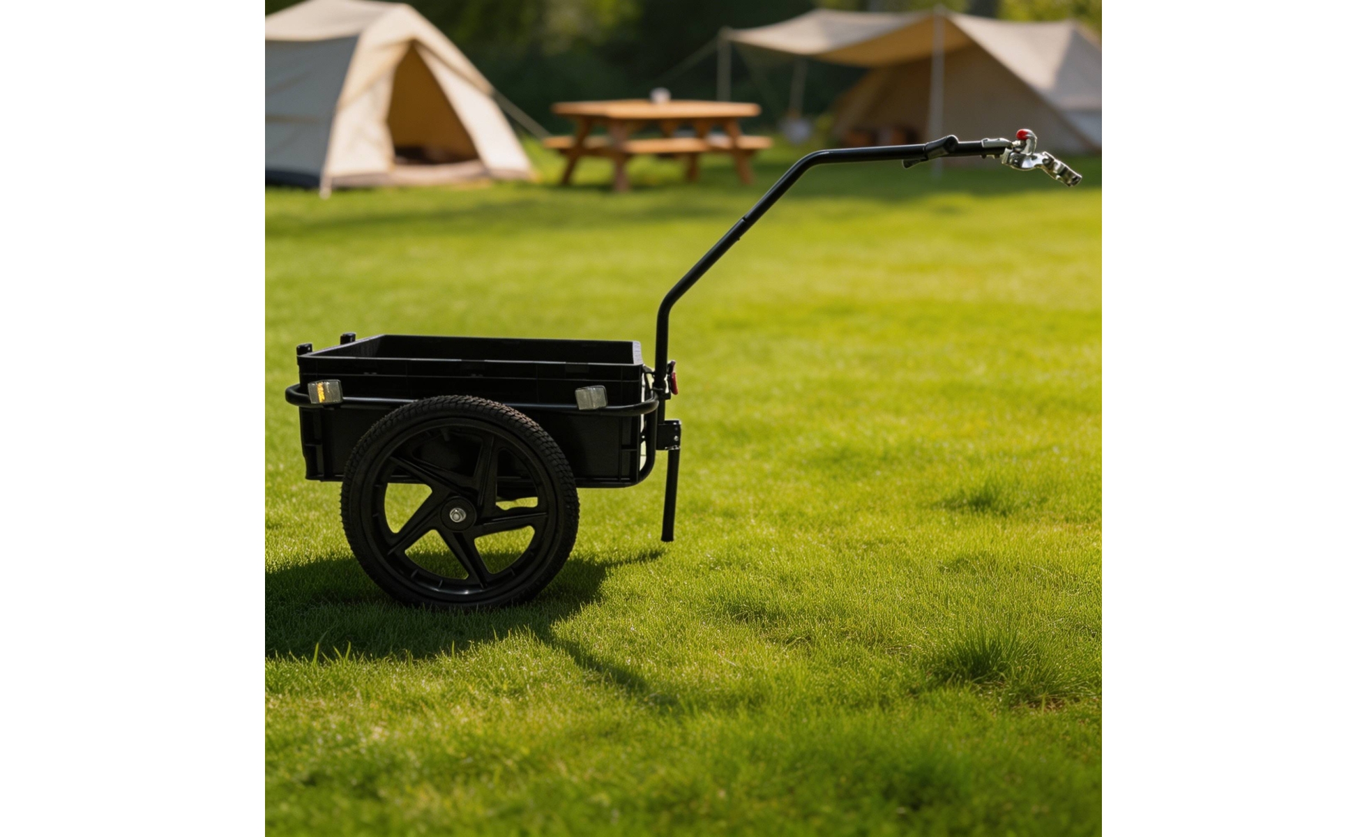 Cycle Trailer with Cargo Box Detachable Bike Cargo Trailer Pneumatic