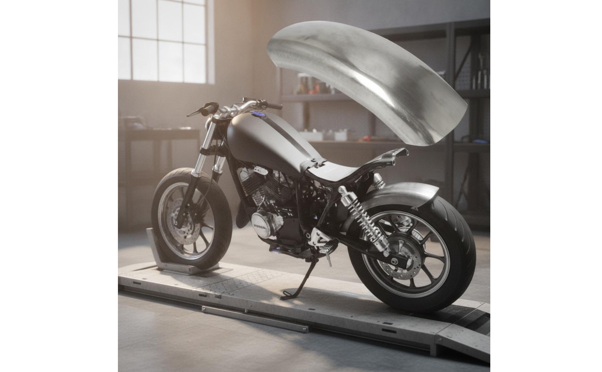Motorcycle Splash Guard 155mm Motorcycle Rear Mudguard Raw Metal