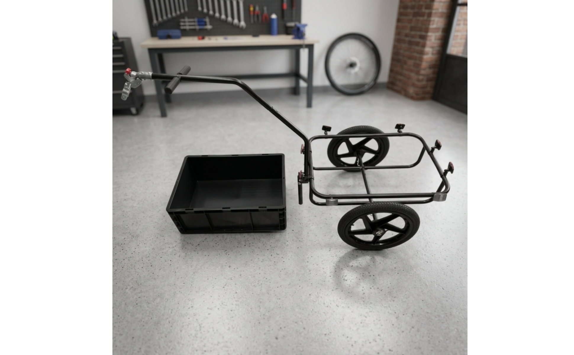 Cycle Trailer with Cargo Box Detachable Bike Cargo Trailer Pneumatic