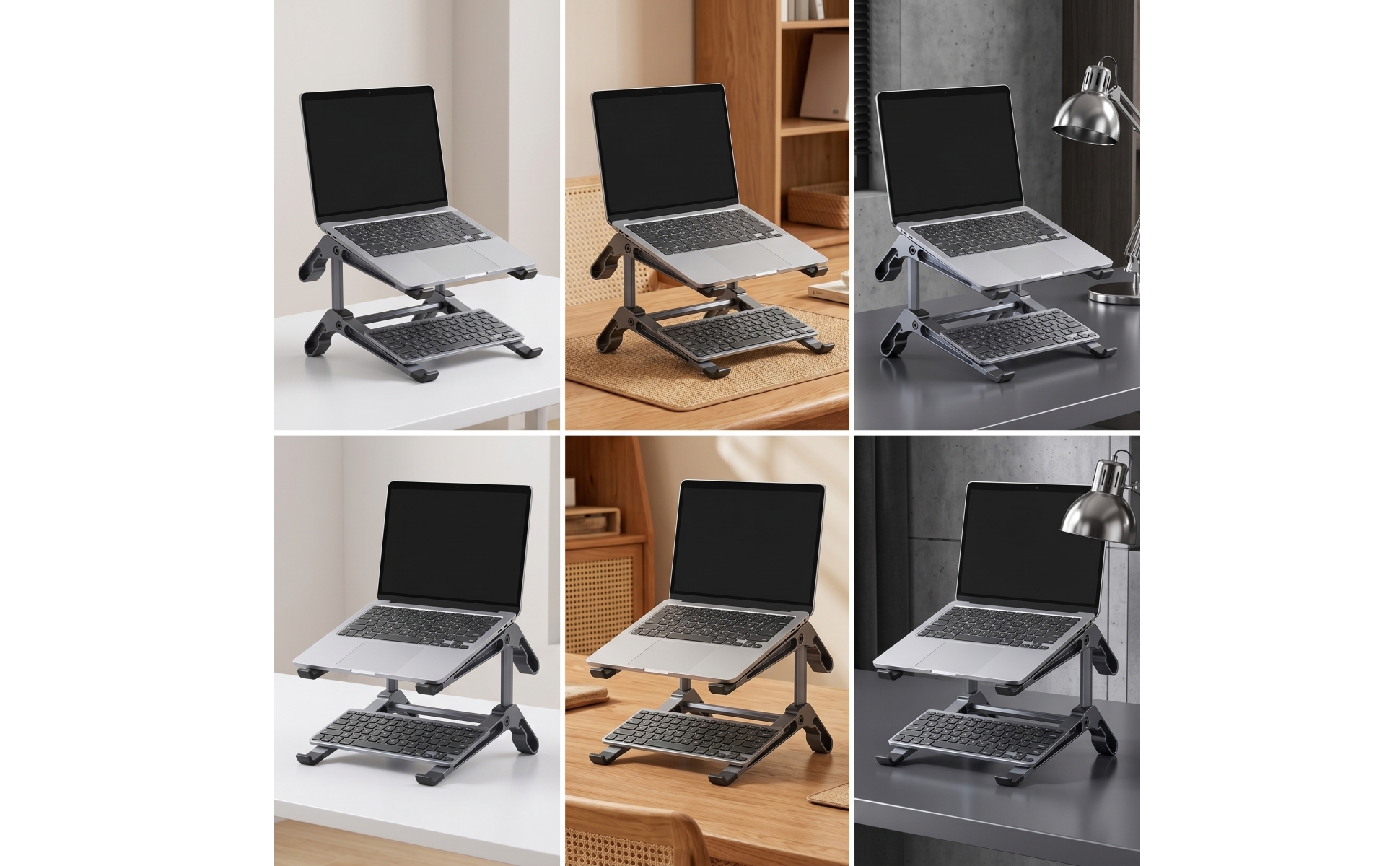 Two-tierLayer Laptop Stand Open-Frame Laptop Stand Angled for Home Office