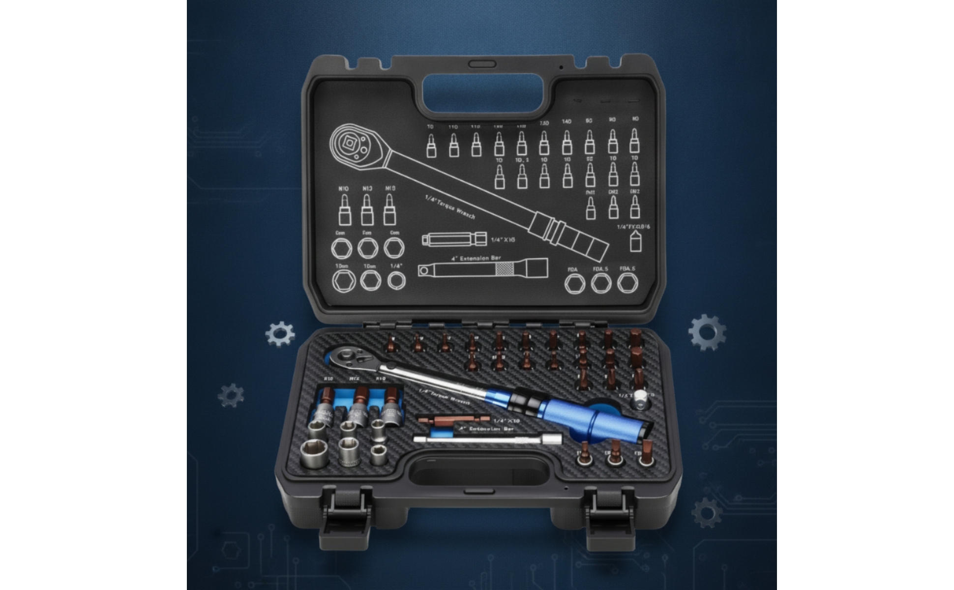 Force Wrench Set 1/4-Inch Force Wrench Kit Carbon Steel for Mechanics, DIYers
