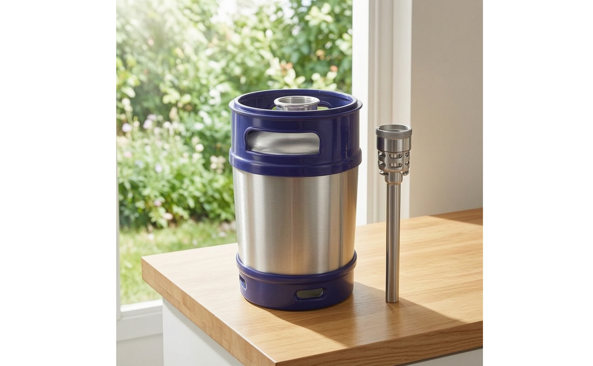 Mini-Keg Edelstahl Edelstahlfass mit Tragegriffen Stapelbar für Hobbybrauer