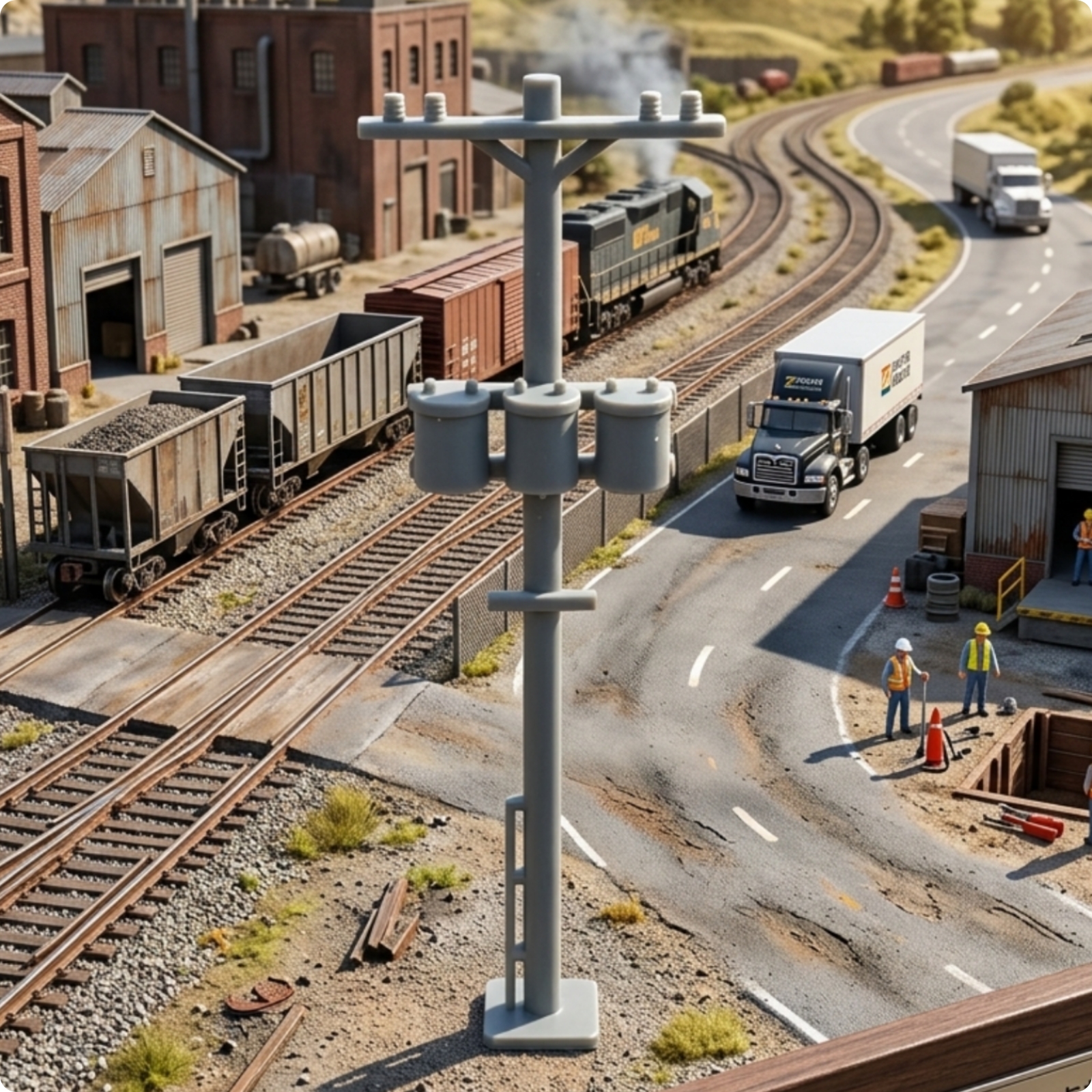 HO Scale Utility Pole Industrial for Dioramas, Railway Scenes