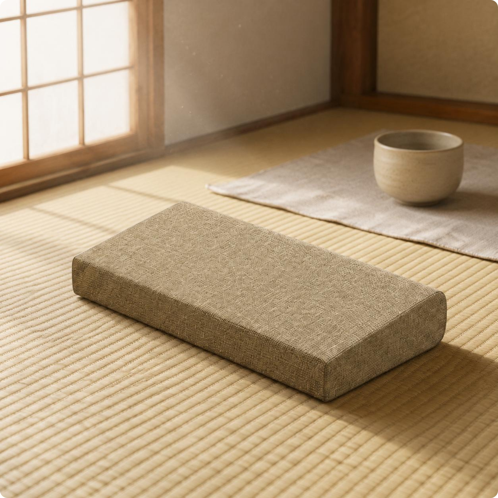 Sloped Meditation Pad Rectangular Meditation Pad Rounded Edges
