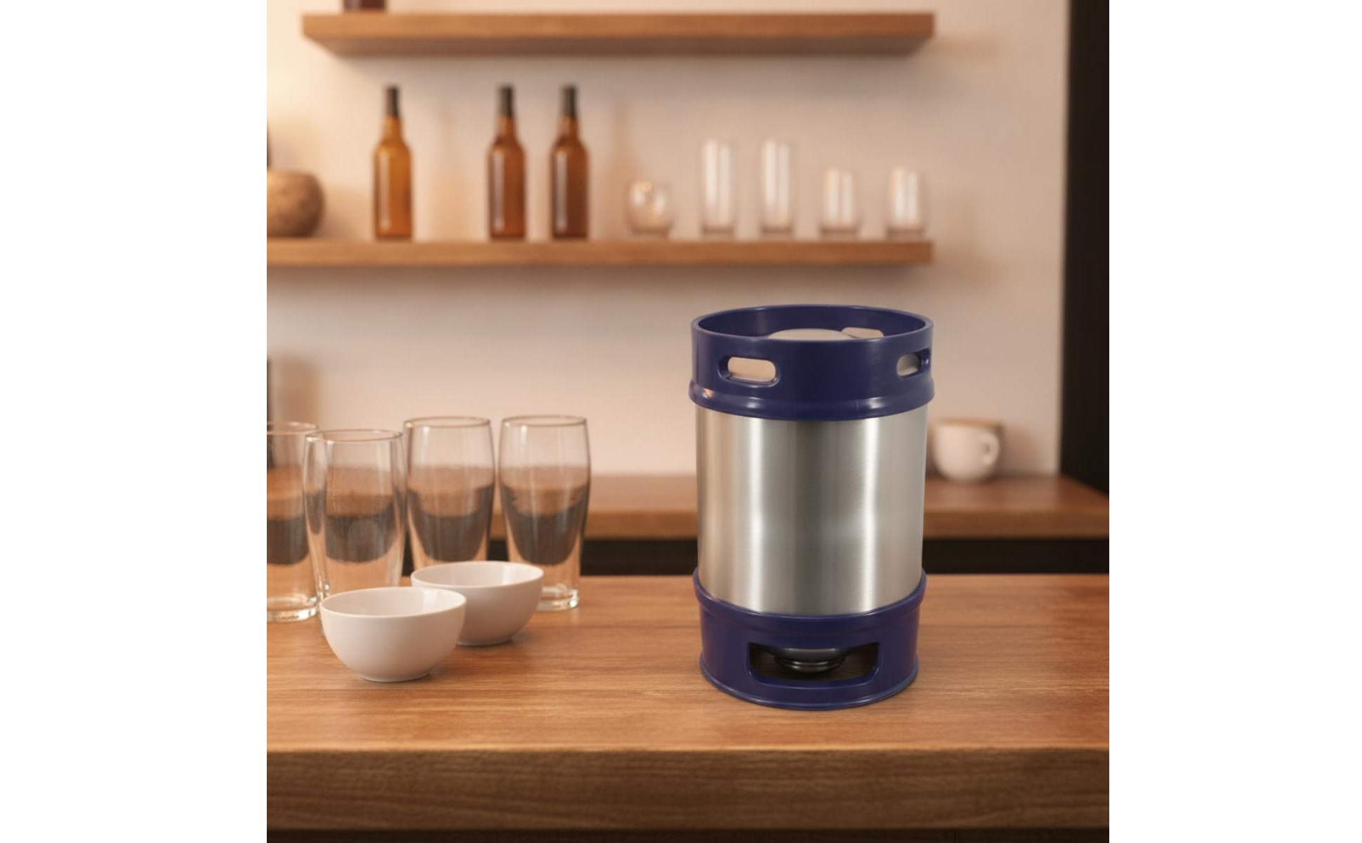 Mini-Keg Edelstahl Edelstahlfass mit Tragegriffen Stapelbar für Hobbybrauer