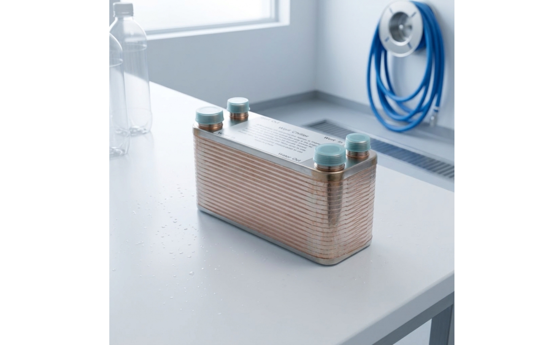 Plate Wort Chiller Stainless Steel Beer Wort Cooler Compact for Home Brewing
