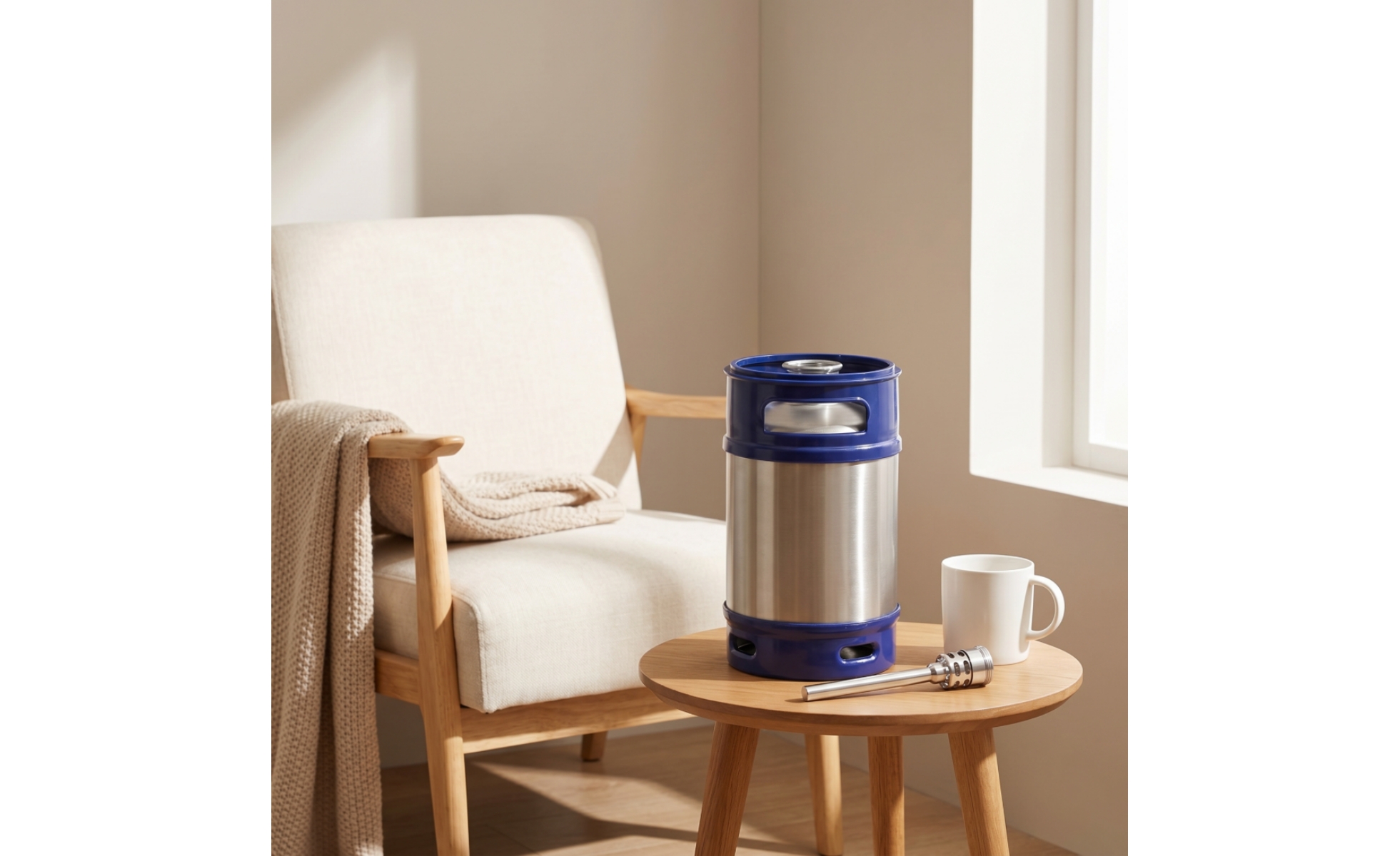 Mini-Keg Edelstahl Edelstahlfass mit Tragegriffen Stapelbar für Hobbybrauer