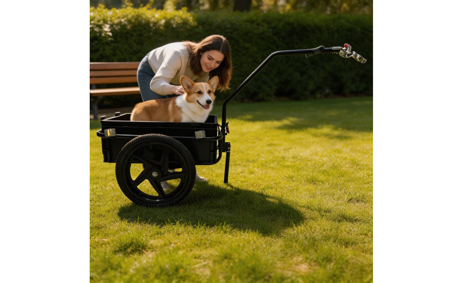 Cycle Trailer with Cargo Box Detachable Bike Cargo Trailer Pneumatic