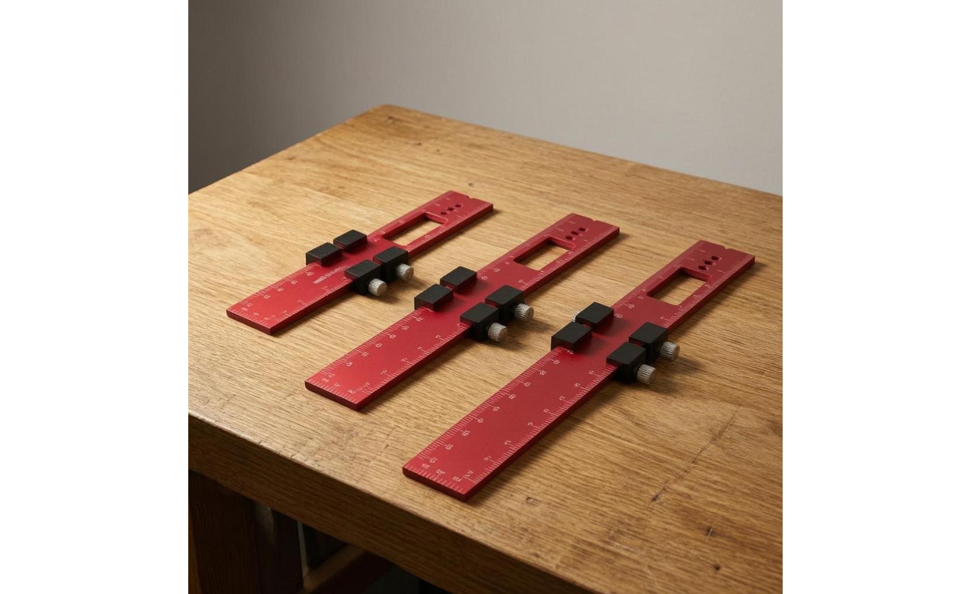 3 Pieces Ruler Set Etched Scale Woodworking Ruler Set