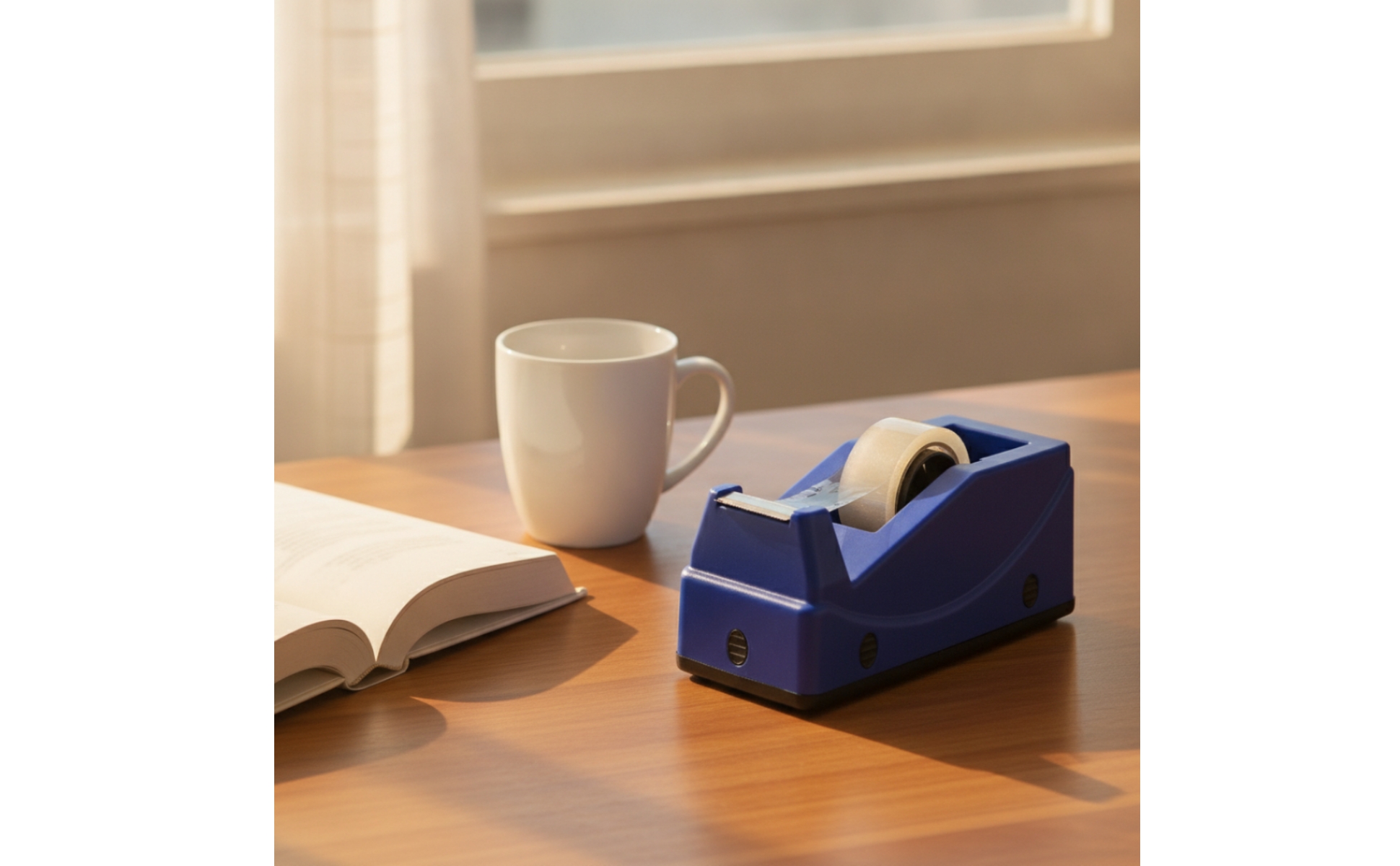 Desktop Tape Dispenser Compact Dispenser with Metal Blade Serrated for Classroom