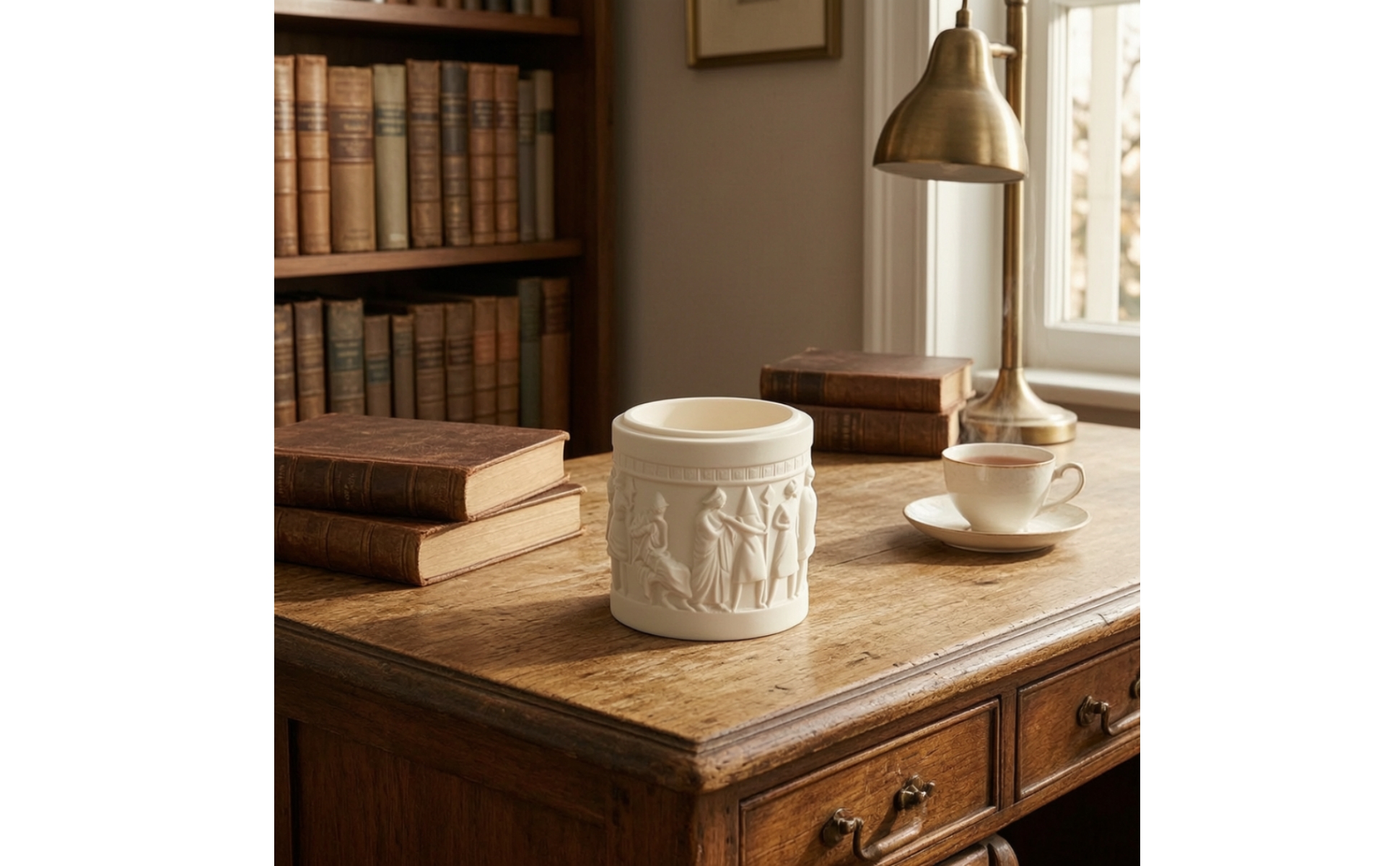 Embossed Planter Vintage Cylindrical Planter Compact for Windowsill, Minimalists