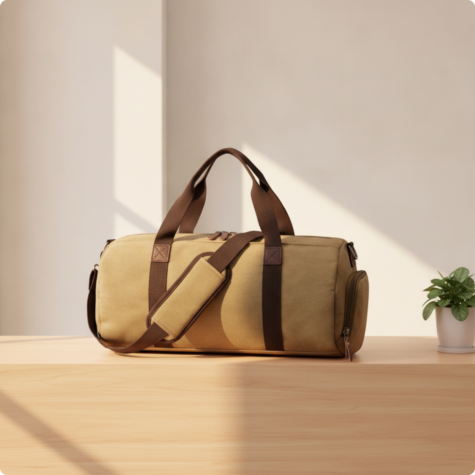 Travel Duffel with Lateral Pocket Detachable for Weekend Short Trips