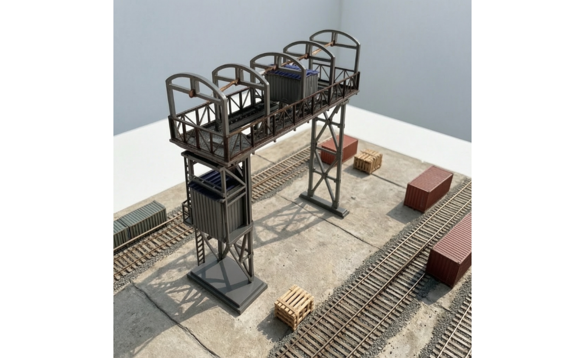 Gantry Crane Model Kit Self-Assembly for Display Shelving, Hobby Builders