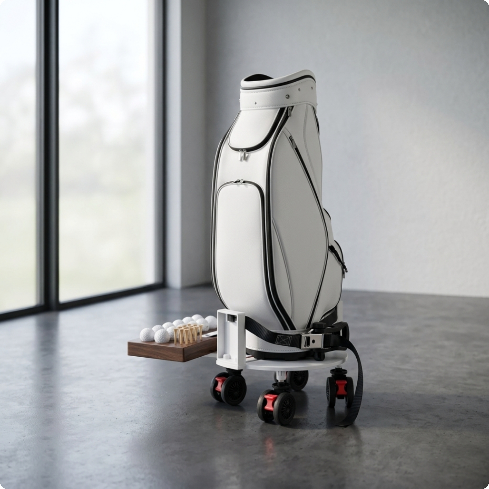 Golfbag-Fahrgestell mit bremsen kompakt golftaschenständer mit rollen stabil