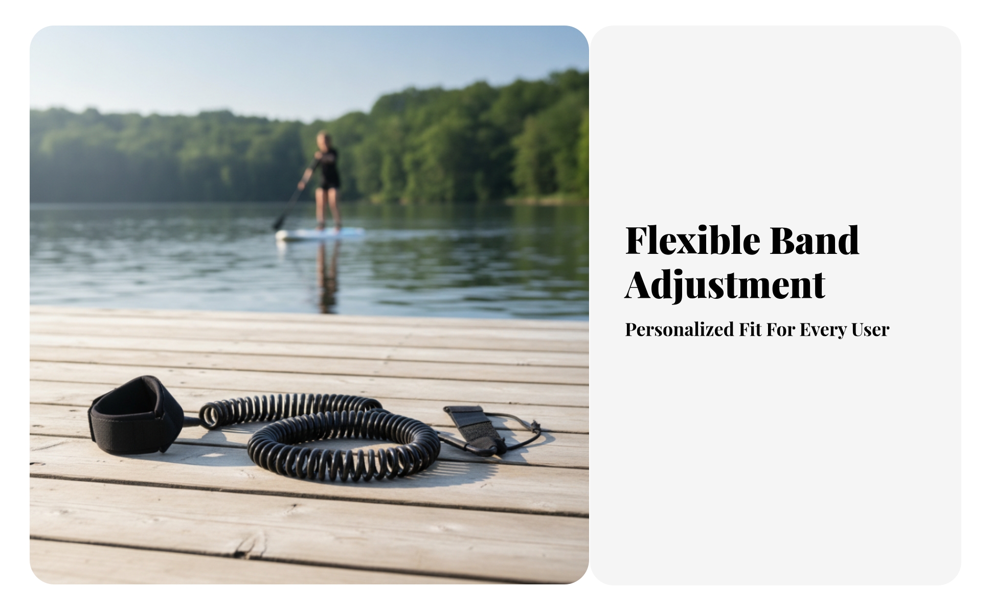 Coiled Wave Leash Padded Coiled SUP Leash TPU Elastic