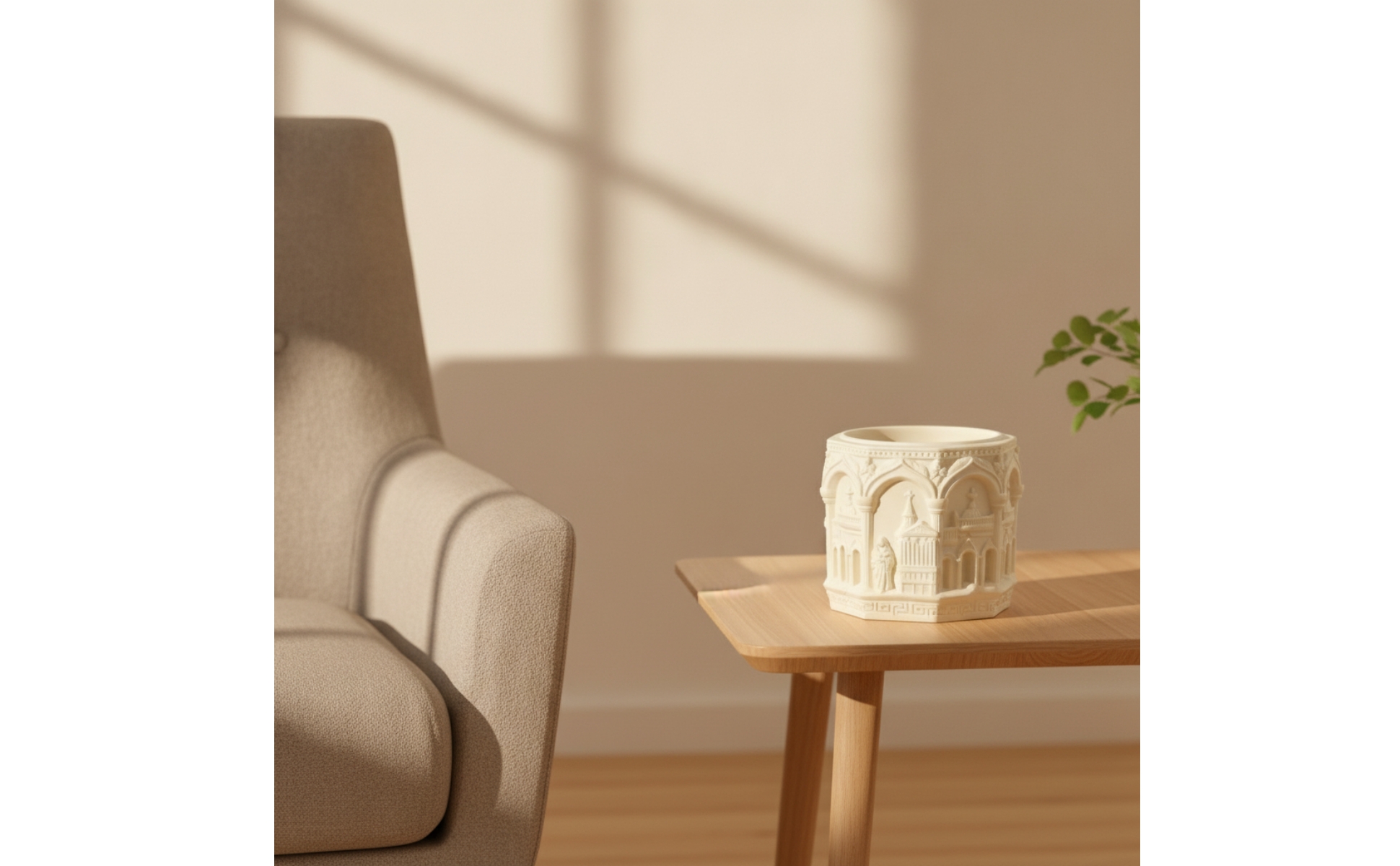Embossed Planter Vintage Cylindrical Planter Compact for Windowsill, Minimalists
