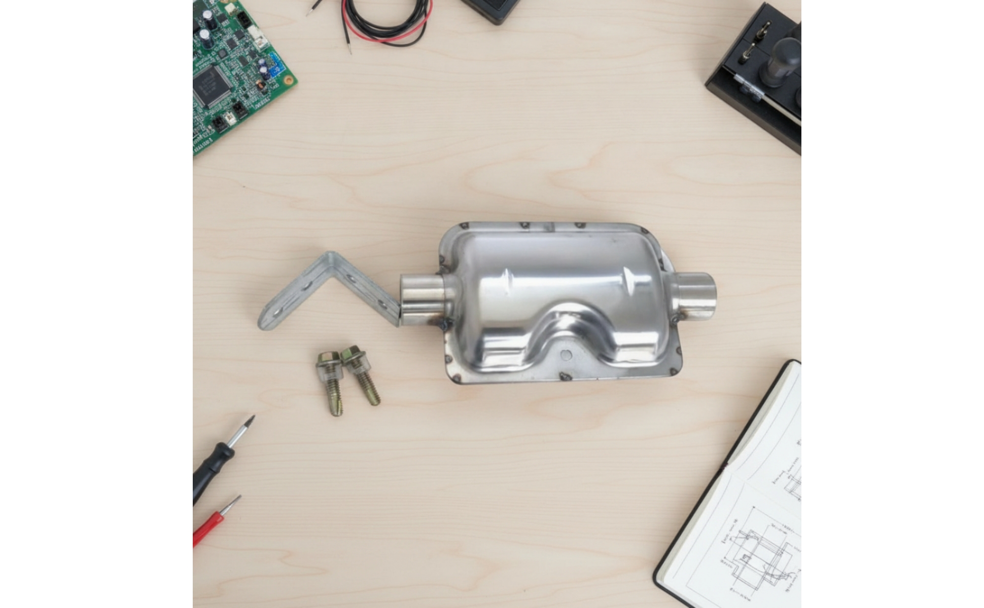 Heater Muffler with Bracket Stainless Steel Heater Exhaust Muffler