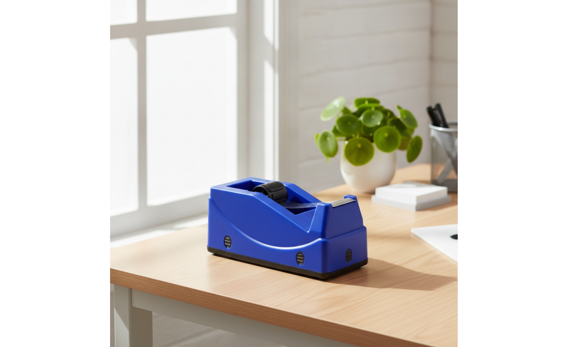 Desktop Tape Dispenser Compact Dispenser with Metal Blade Serrated for Classroom
