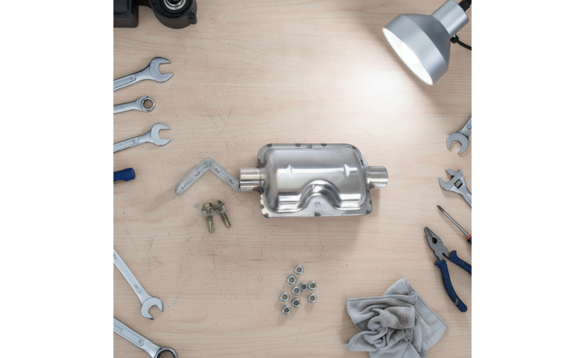 Heater Muffler with Bracket Stainless Steel Heater Exhaust Muffler