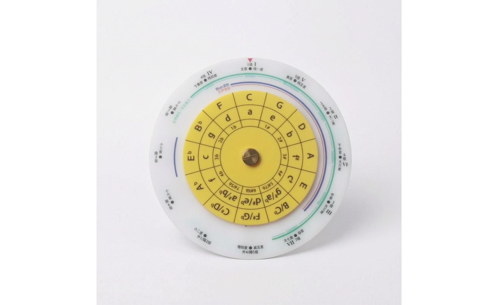 Music Theory Learning Wheel with Pouch Glossy Circle of Fifths Chord Wheel