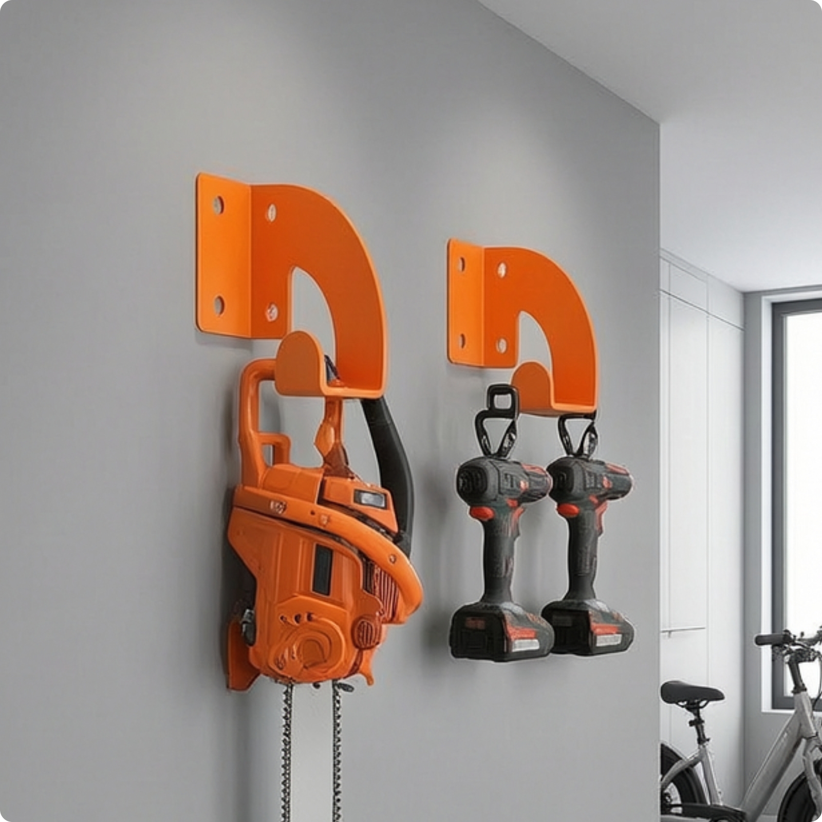 2 Pieces Chainsaw Wall Mount Space-Saving Chainsaw Hanger Long-Lasting