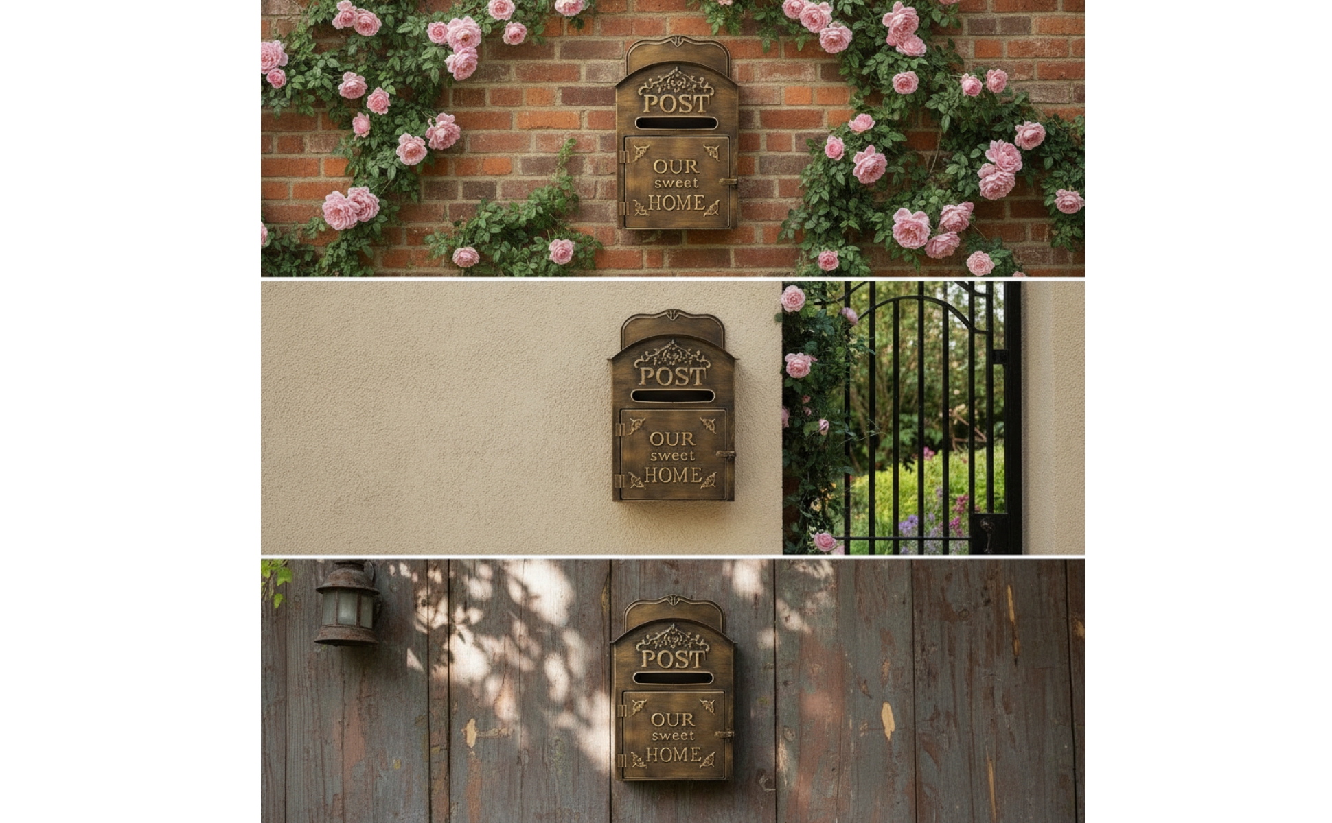Wandbriefkasten aus Metall Vintage Briefkasten mit Postschlitz Antik für Garten