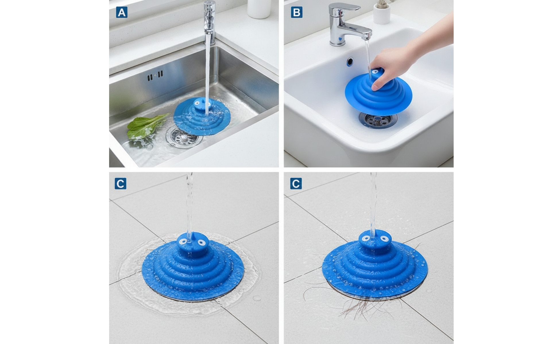 Sink Dredging Tool Silicone Sink Stopper with Handle Reusable for Bathtub