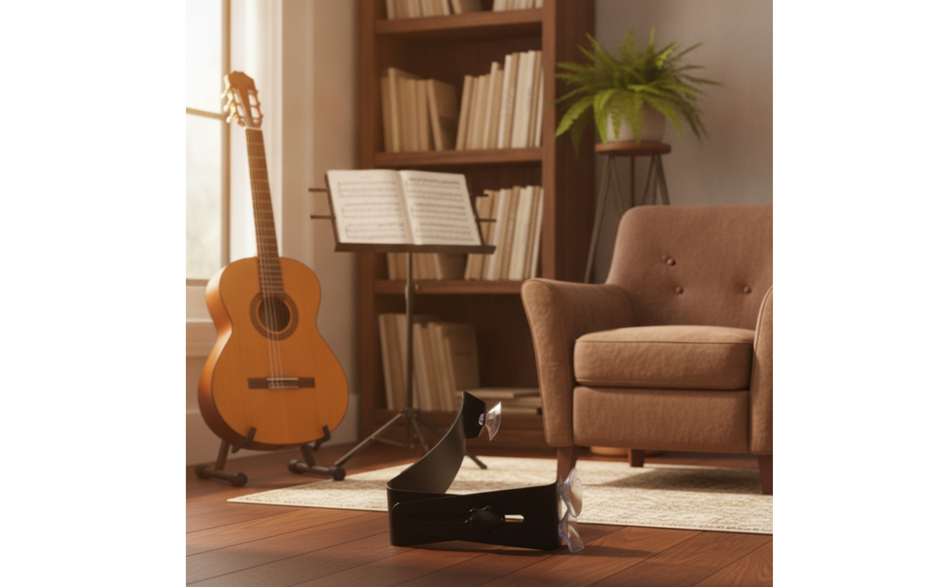 Guitar Support with Suction Cups Adjustable Guitar Footrest Compact for Students
