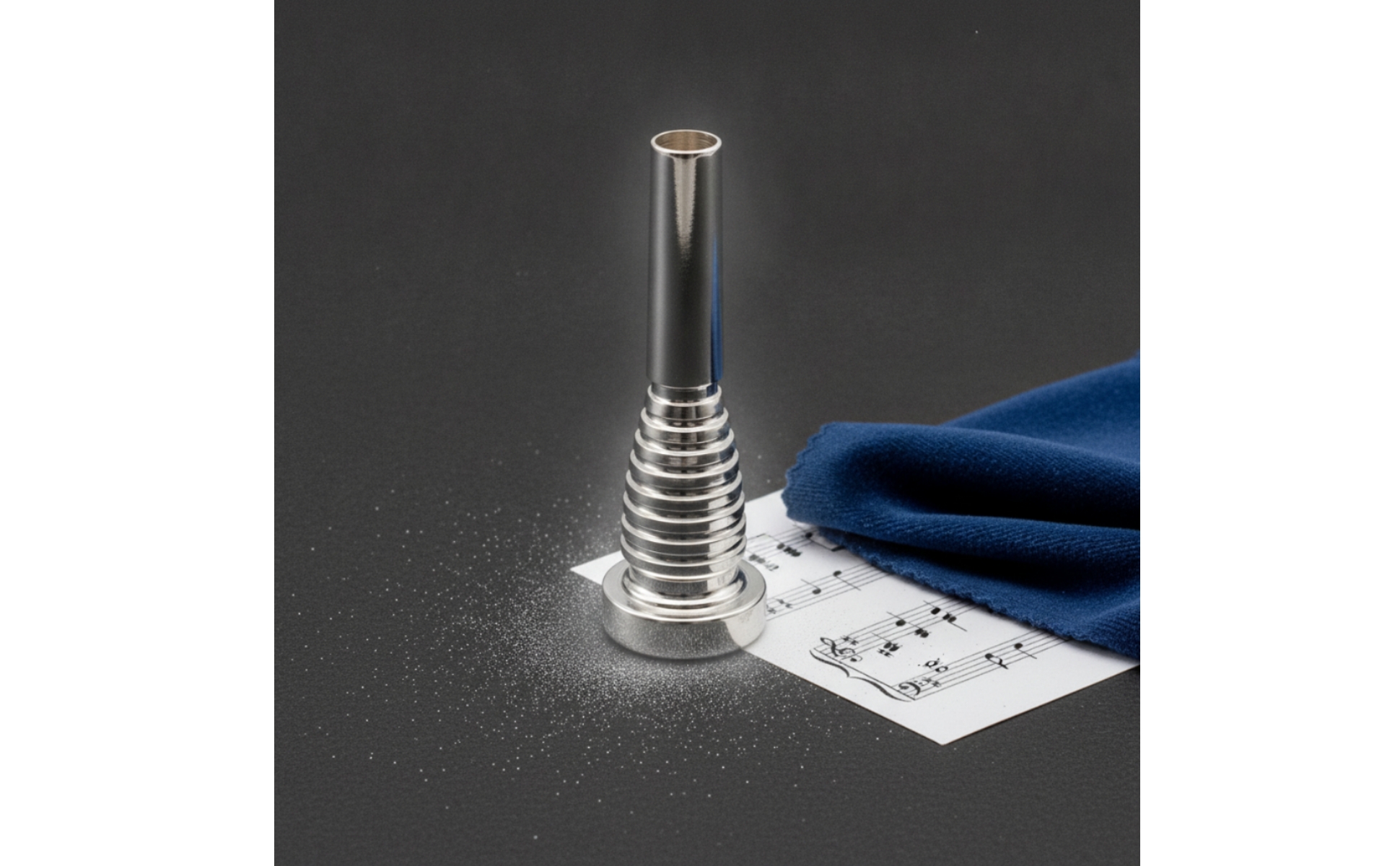 Trumpet Mouthpiece with Spiral Body Silver-Plated for Rehearsal, Students