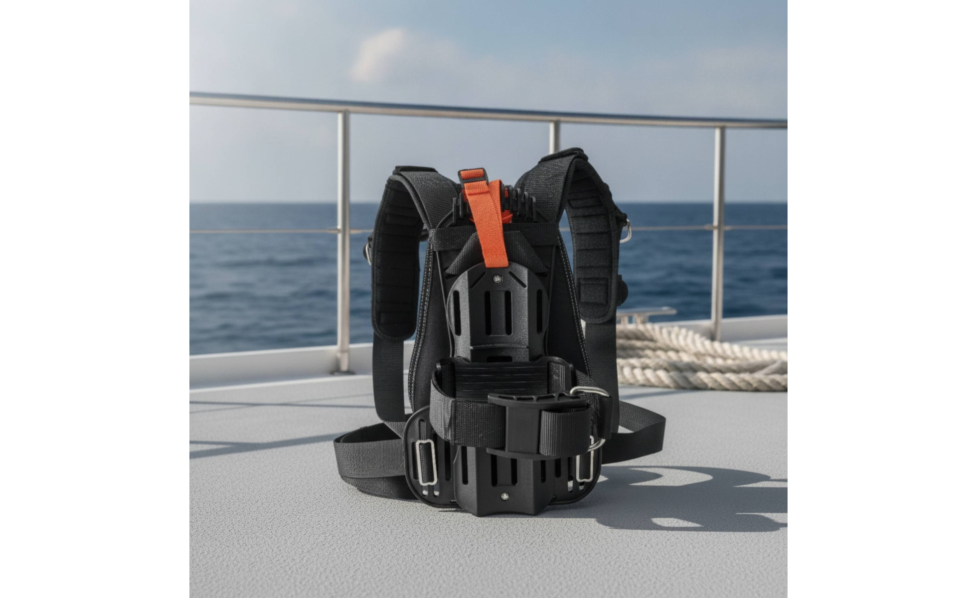 Scuba Tank Back Frame Rigid Dive Backplate Harness Vented for Divers, Snorkelers