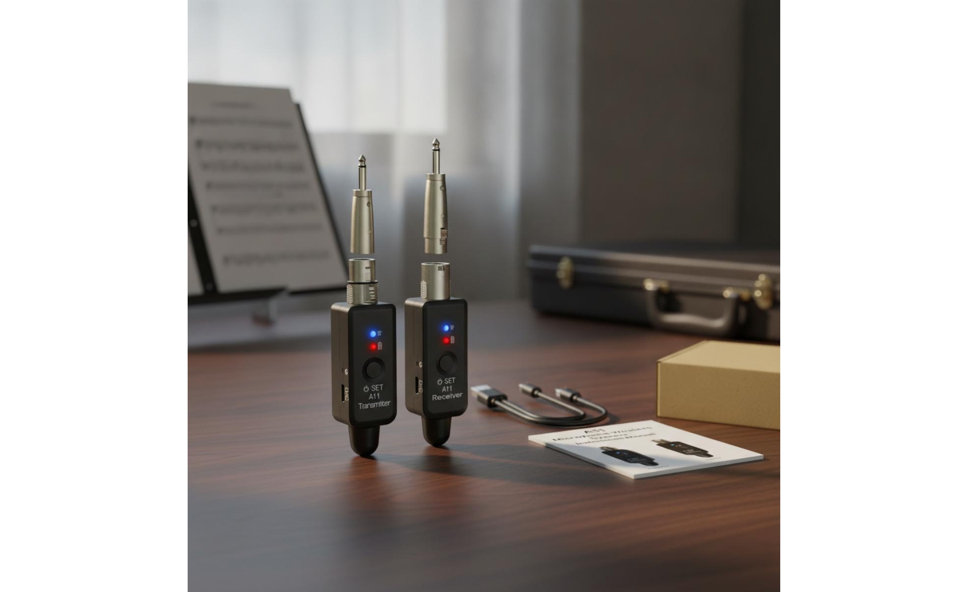 Wireless Guitar Transmitter Receiver Compact for Rehearsal, Guitarists, Bassists