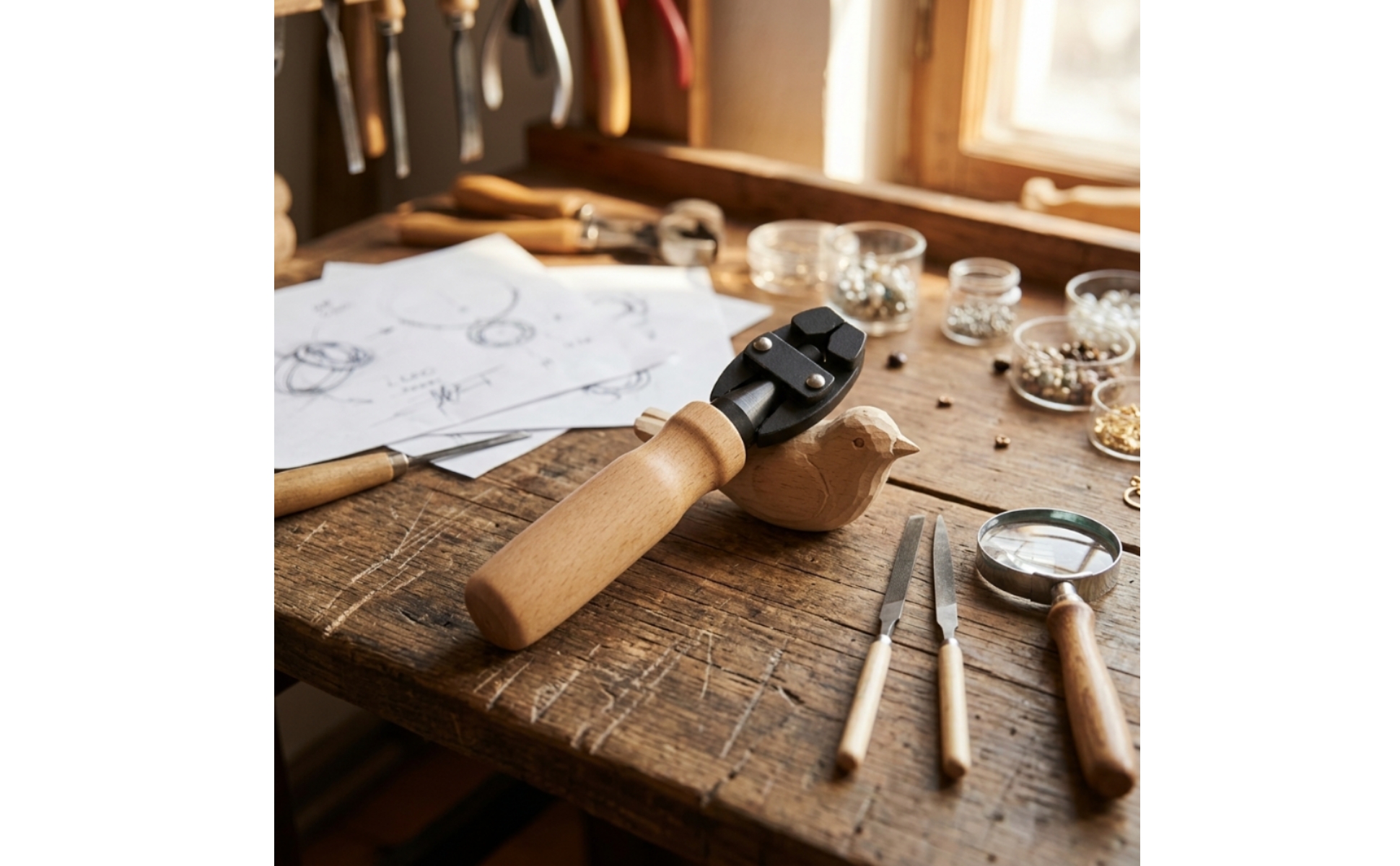 Handklemme mit Holzgriff einstellbar Klemme mit Holzgriff kompakt für Heimwerker