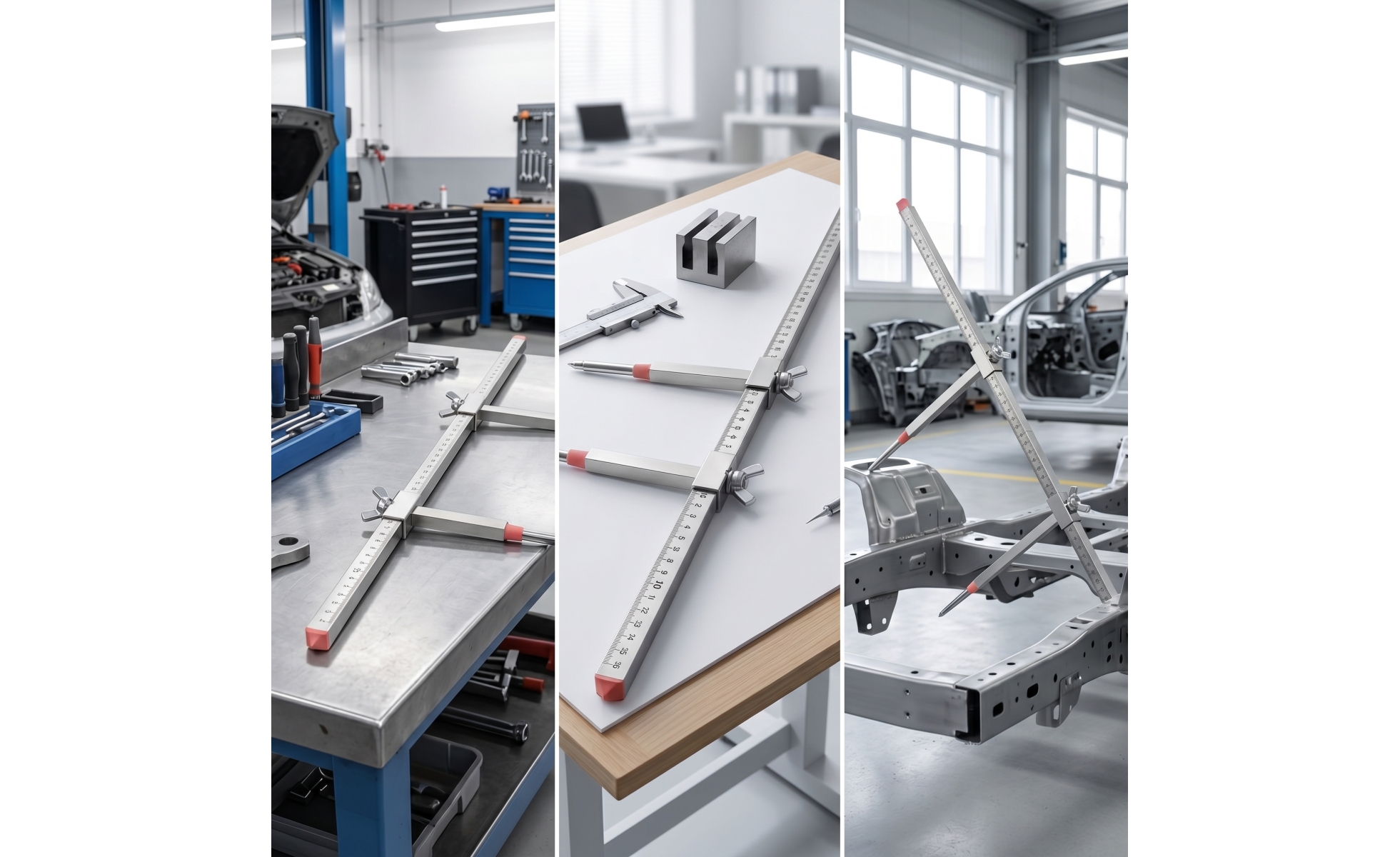 Measuring Tram Gauge Two-Dimensional Measuring Ruler with Sliding Clamps