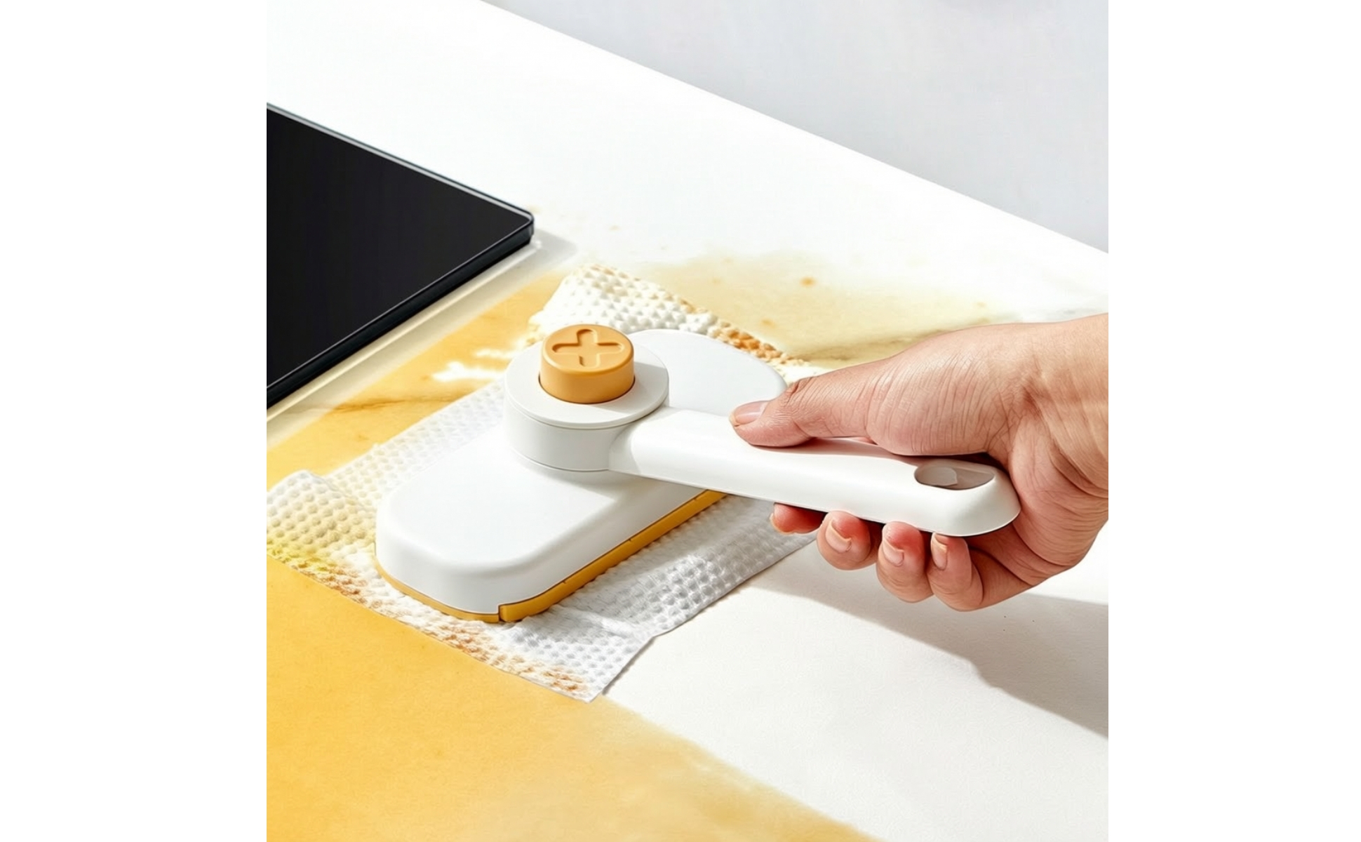 Mini Mop with Cloth Clamp Compact Handheld Cleaning Mop Hand-Held for Bathroom