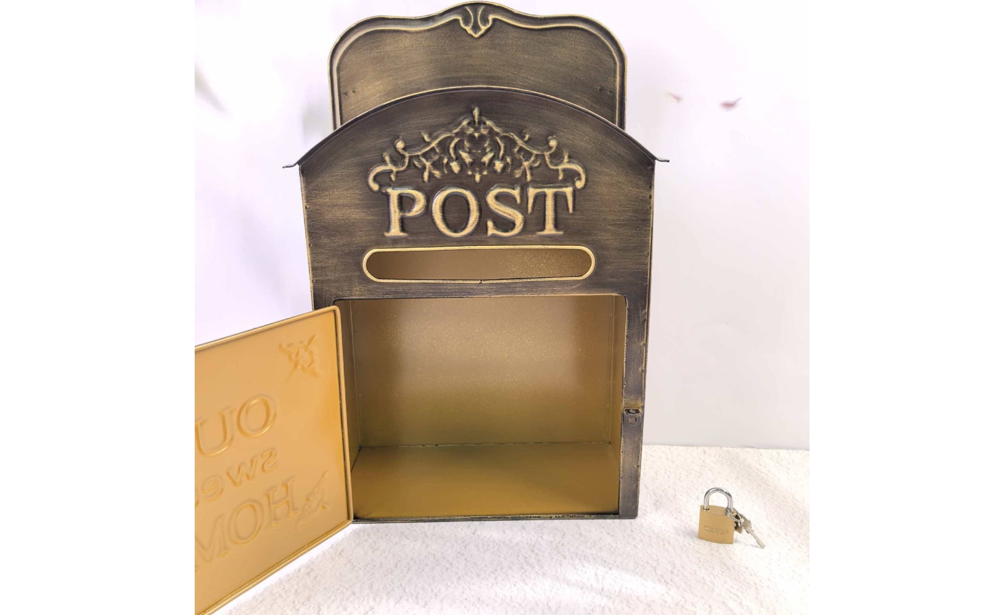 Wandbriefkasten aus Metall Vintage Briefkasten mit Postschlitz Antik für Garten
