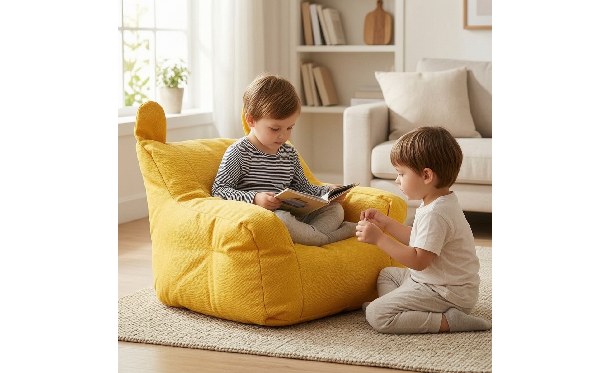 Floor Sofa with Ears Soft Children Sofa Padded for Playroom, Bedroom, Toddlers