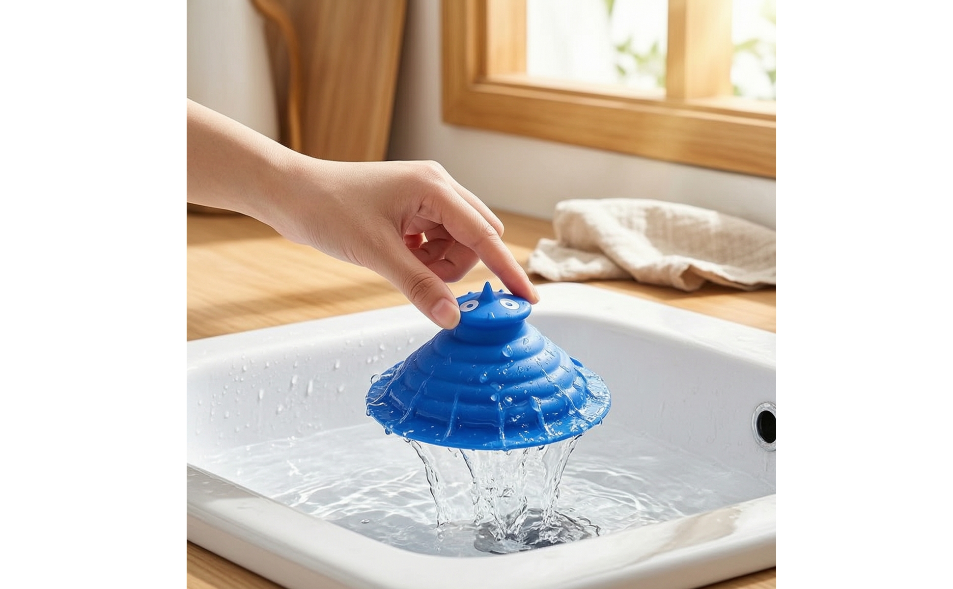 Sink Dredging Tool Silicone Sink Stopper with Handle Reusable for Bathtub