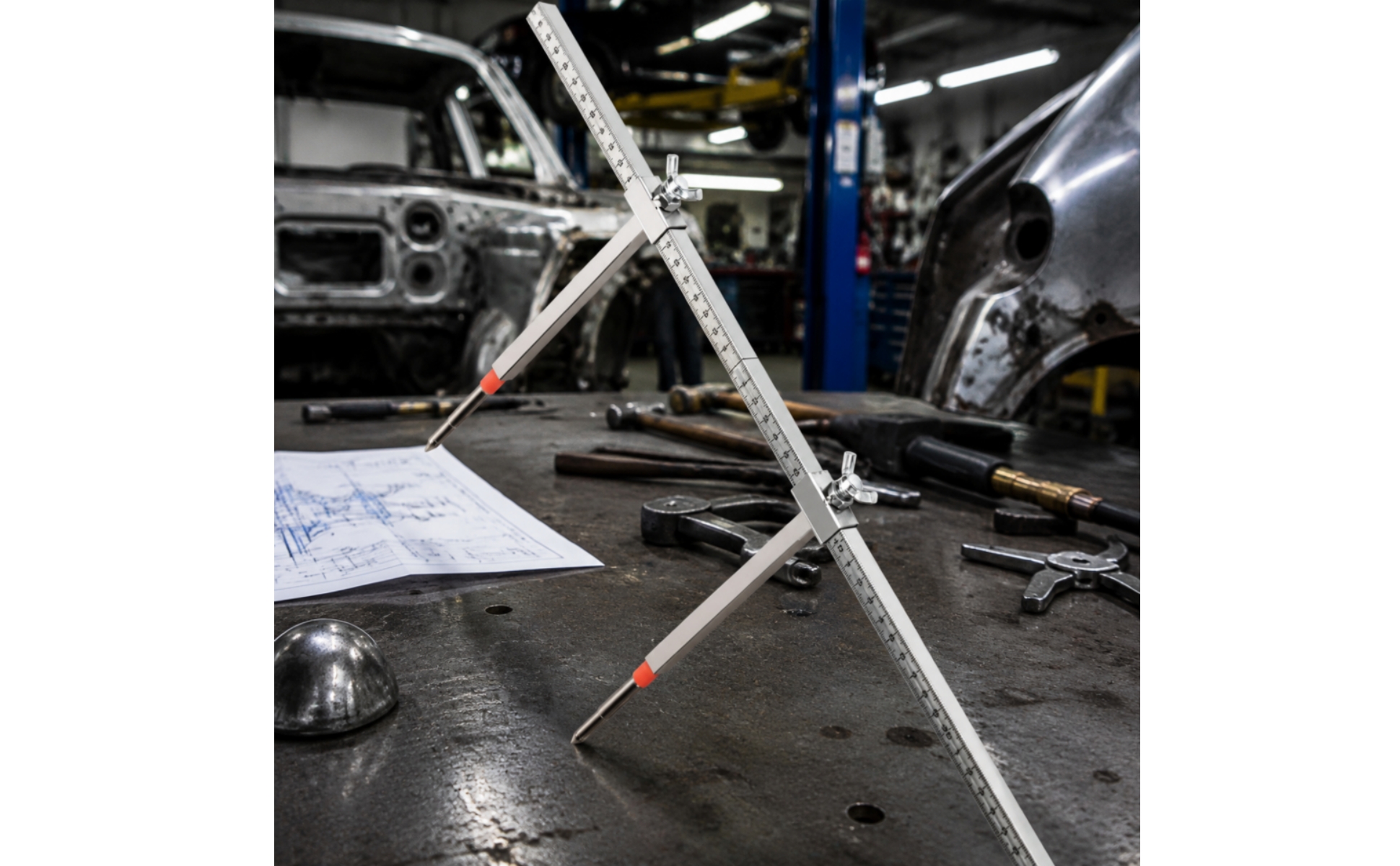 Measuring Tram Gauge Two-Dimensional Measuring Ruler with Sliding Clamps