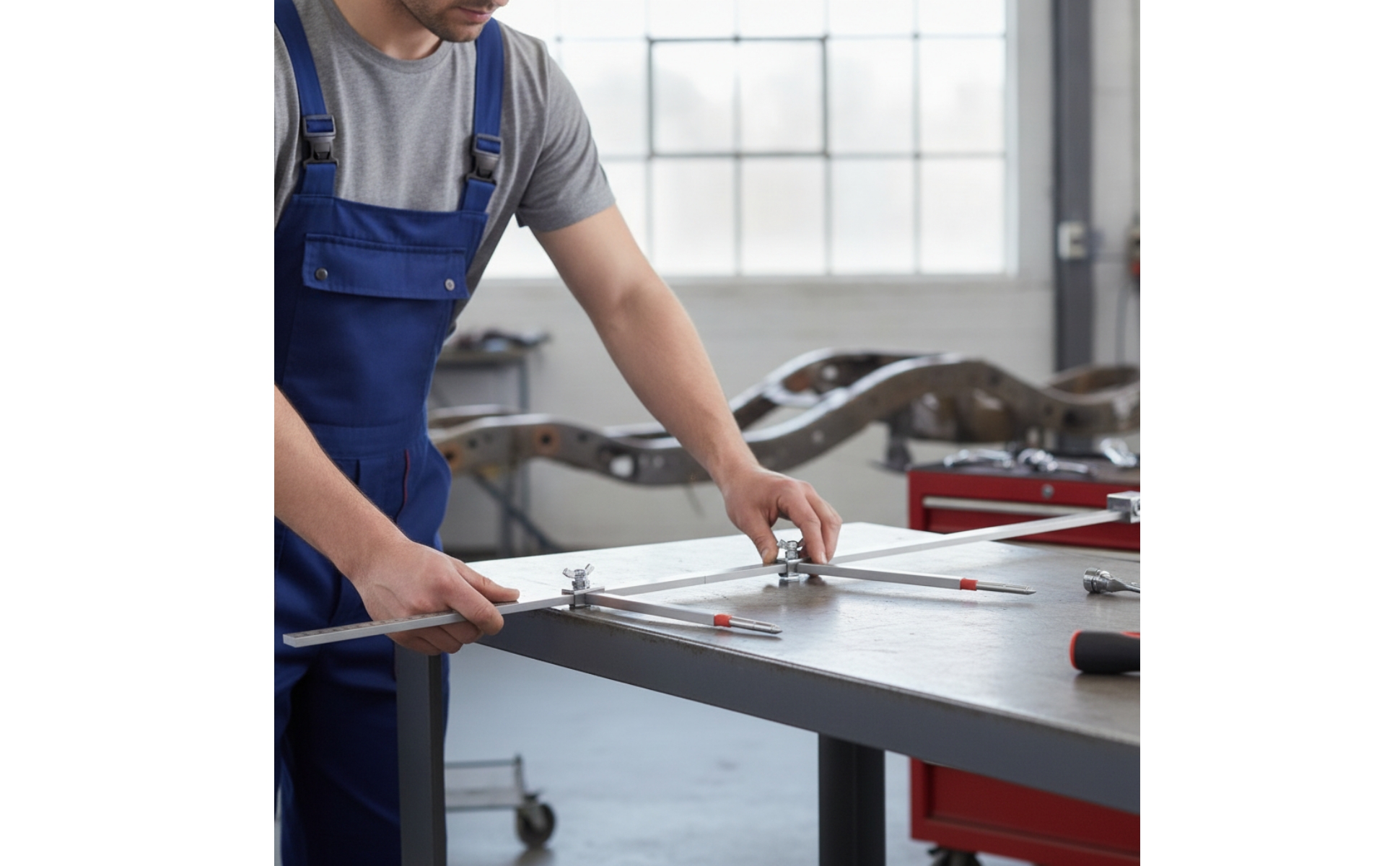 Measuring Tram Gauge Two-Dimensional Measuring Ruler with Sliding Clamps