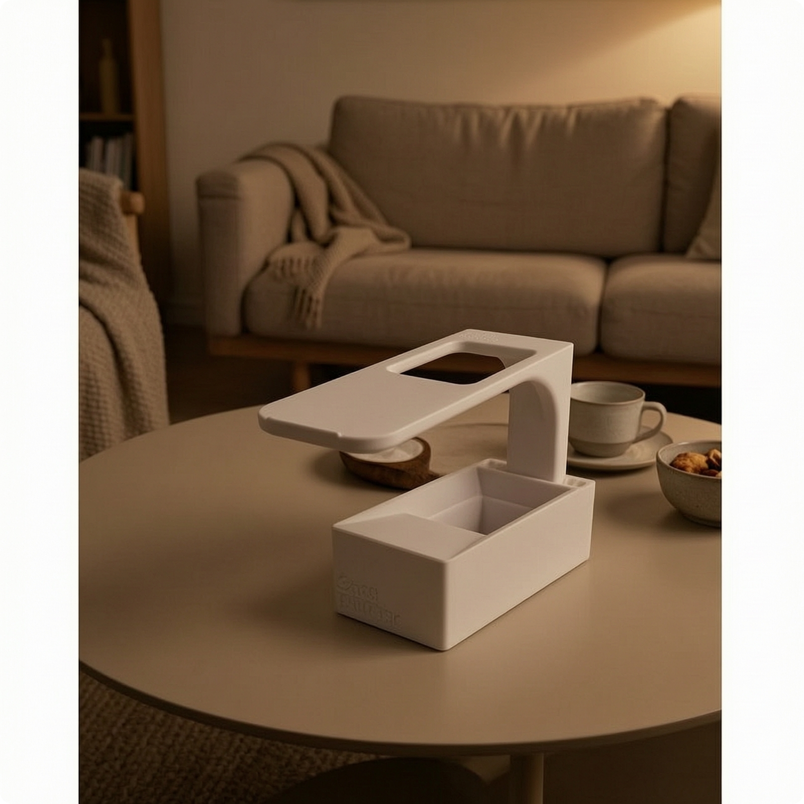 Card Scanning Stand with Phone Platform Space-Saving for Desk, Collectors