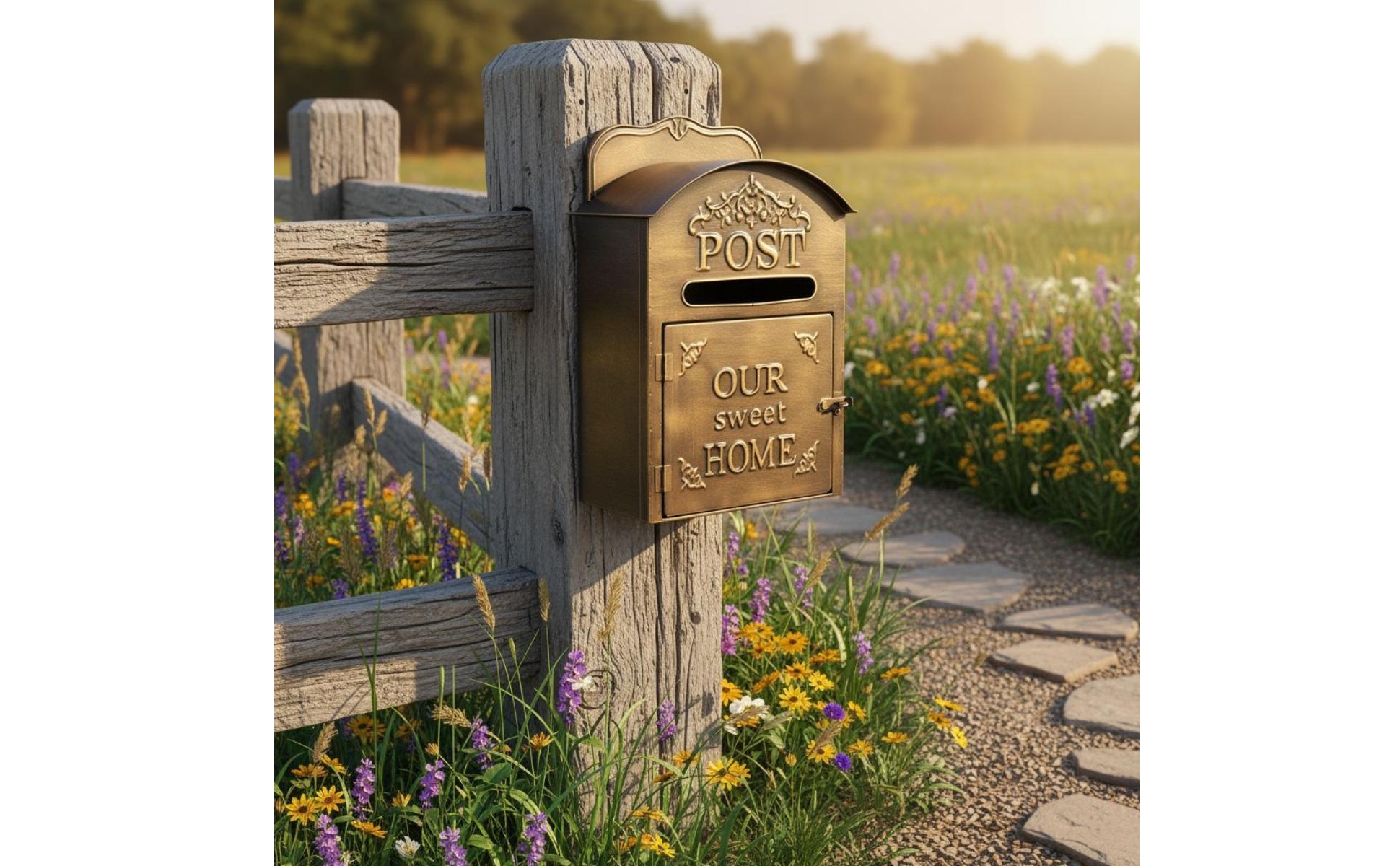 Wandbriefkasten aus Metall Vintage Briefkasten mit Postschlitz Antik für Garten