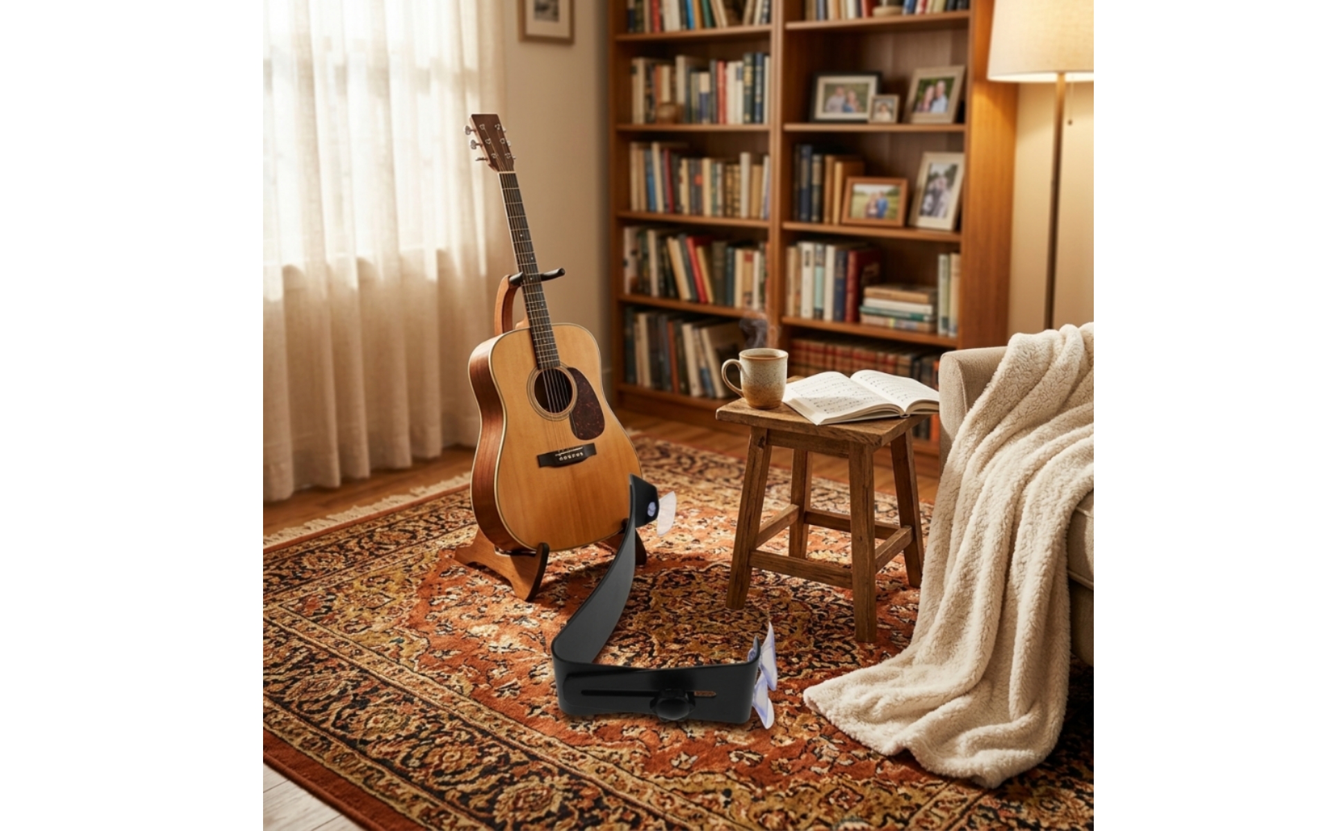 Guitar Support with Suction Cups Adjustable Guitar Footrest Compact for Students