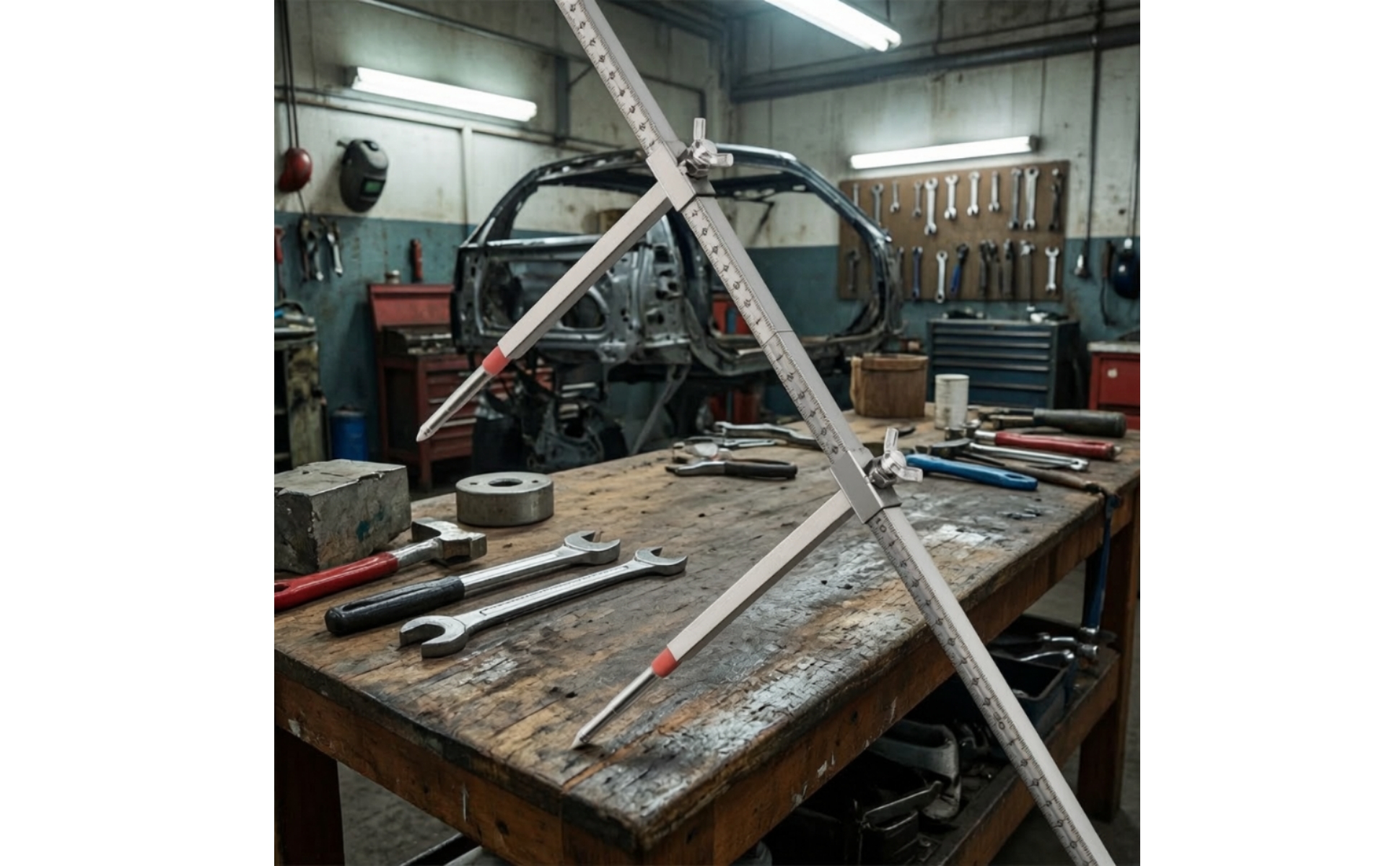Measuring Tram Gauge Two-Dimensional Measuring Ruler with Sliding Clamps