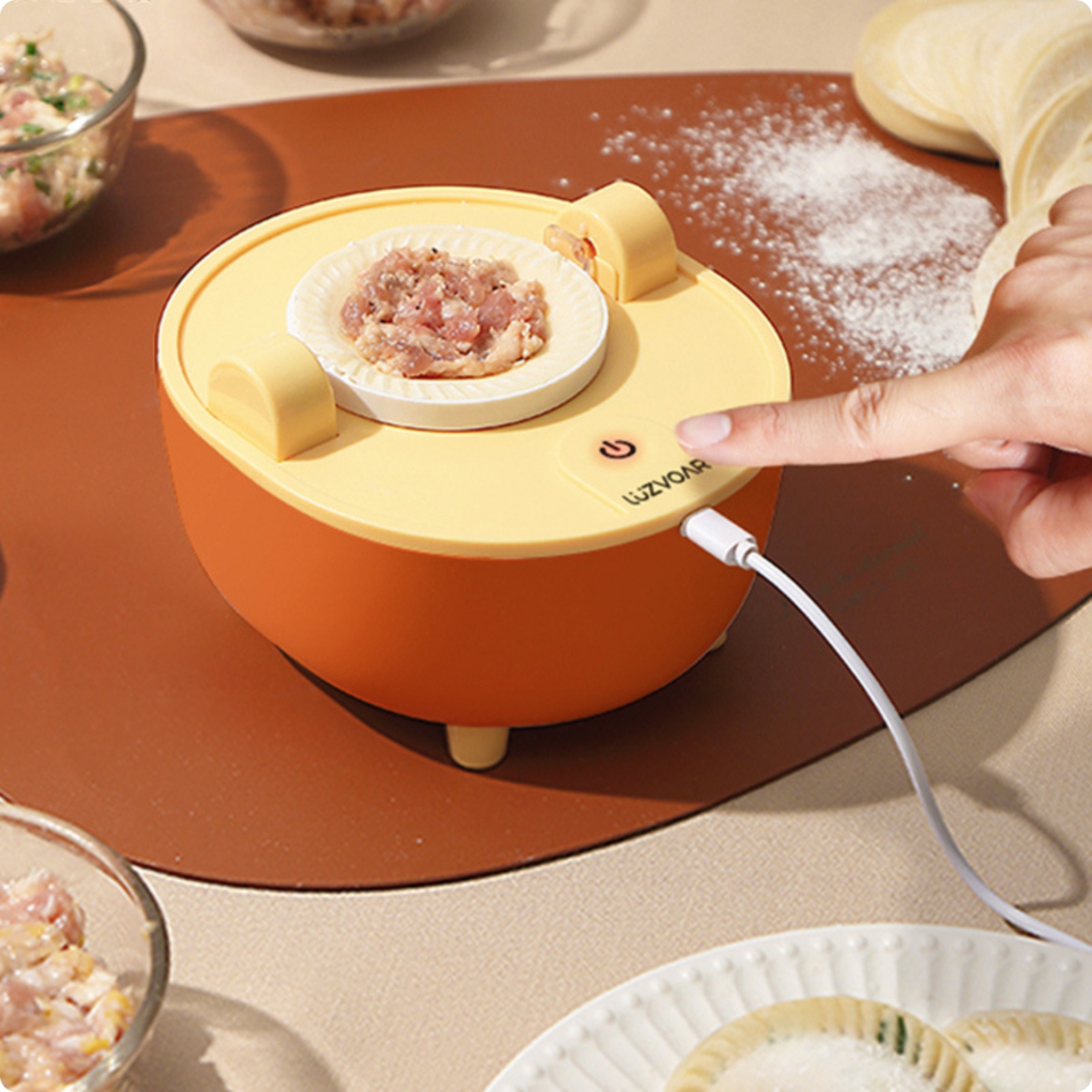 Dumpling Maker Mold Ridged Edge Electric Dumpling Machine Compact
