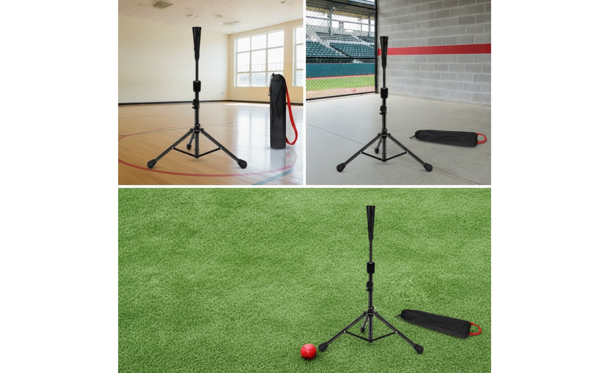Batting Tee with Carrying Bag Adjustable Height Tripod Batting Tee Foldable