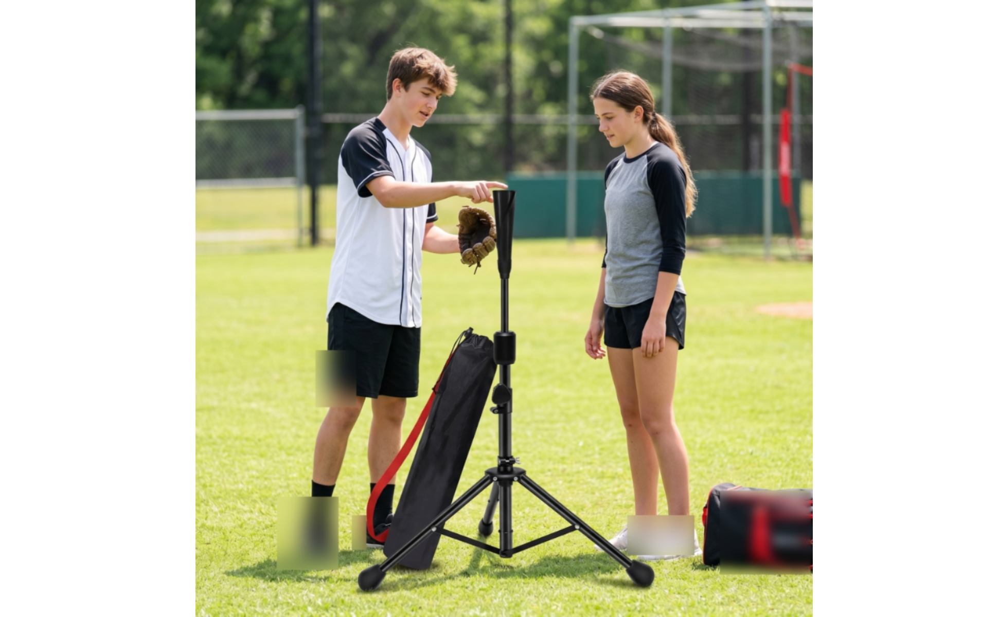 Batting Tee with Carrying Bag Adjustable Height Tripod Batting Tee Foldable
