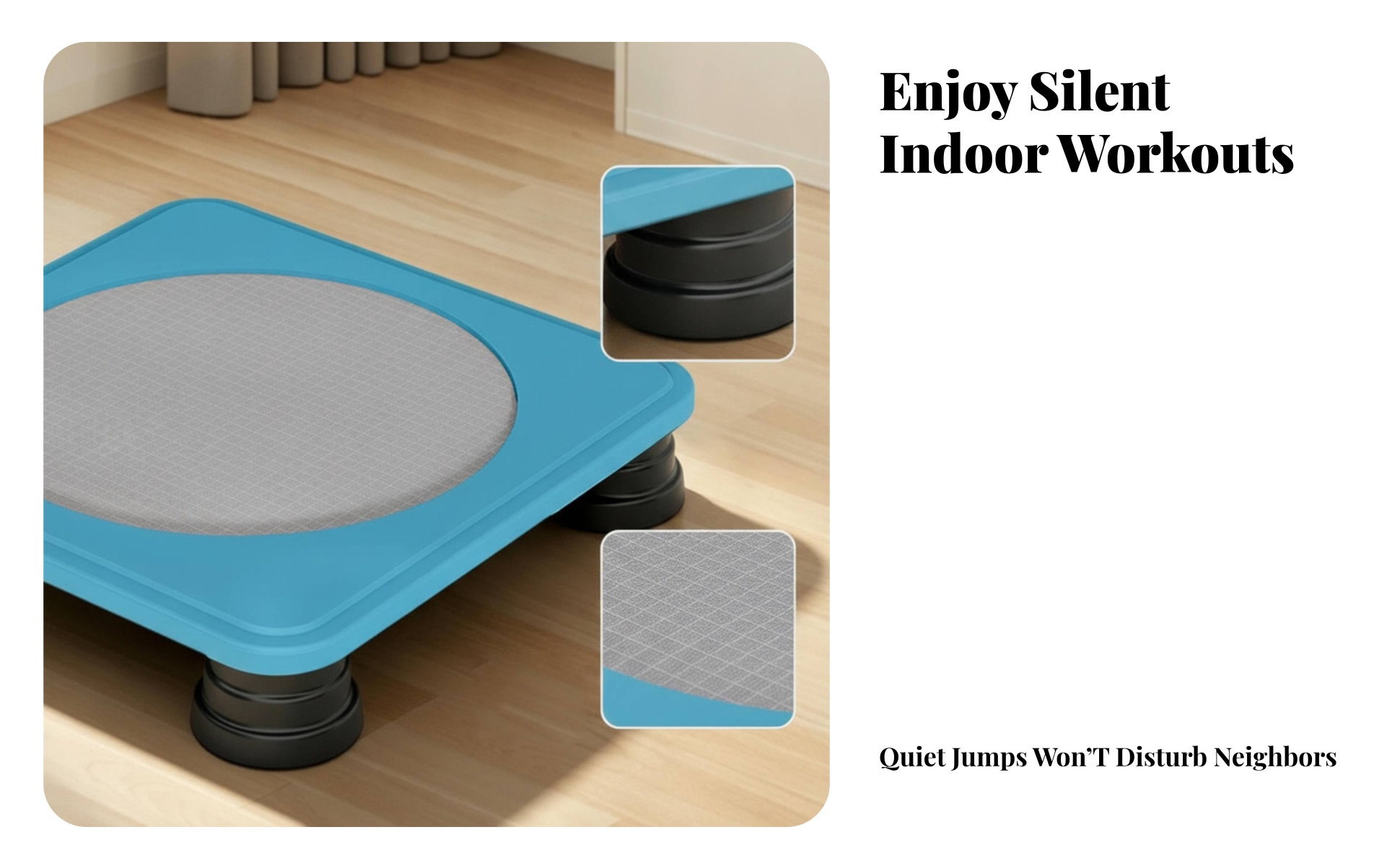 Kids Trampoline Rounded Corners Square Trampoline Spring-Style Feet for Children