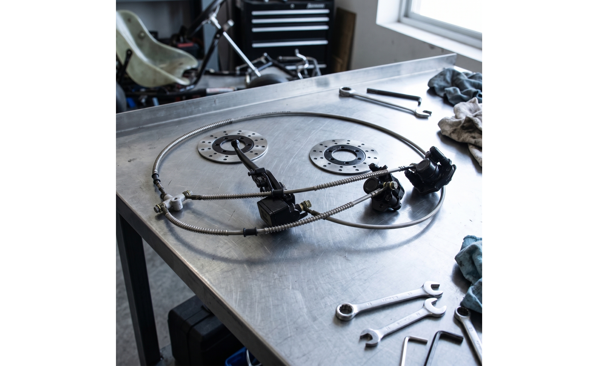 Scheibenbremsensatz mit Bremsscheiben hydraulisch für Buggy, Heimwerker, Bastler