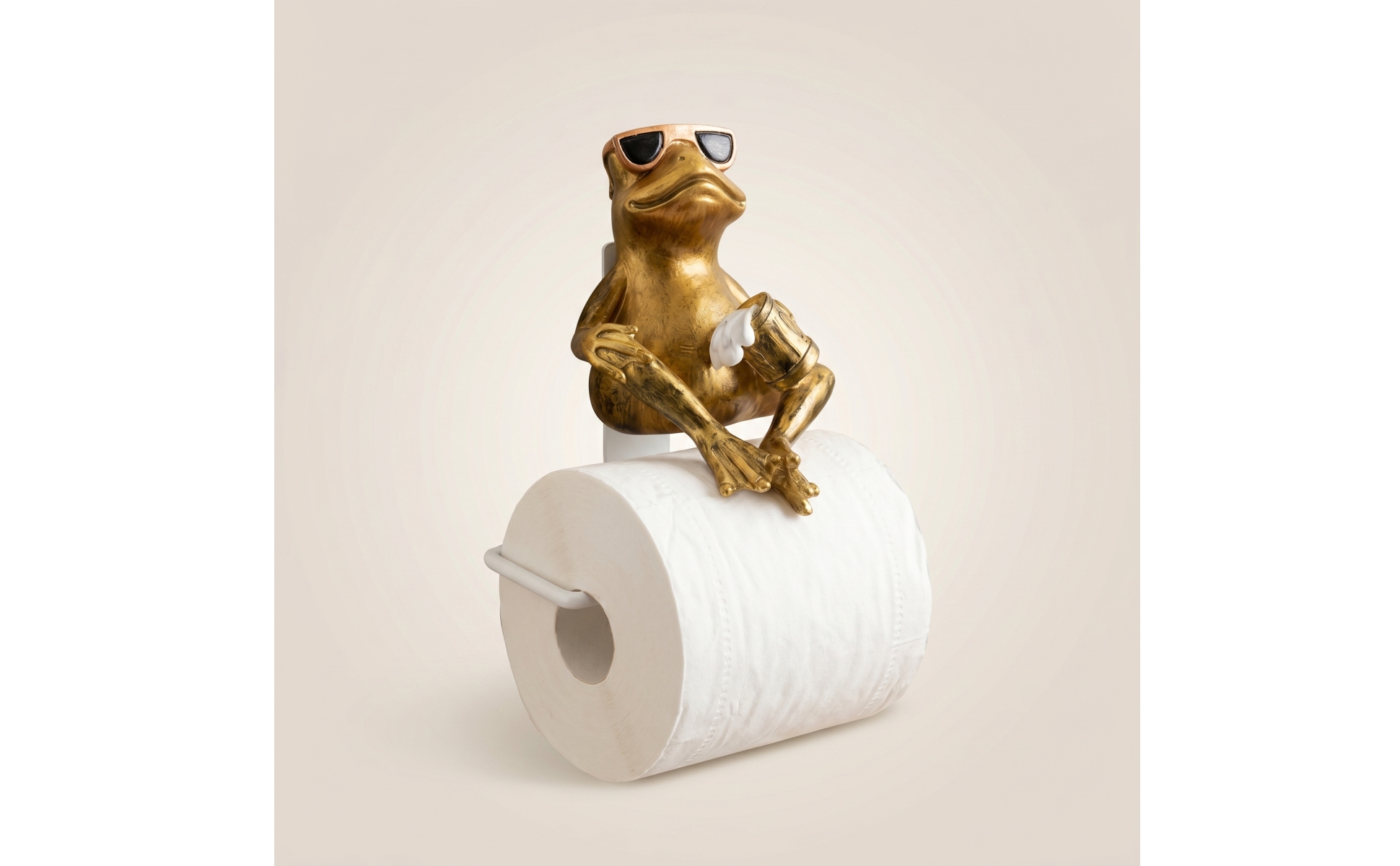 toilettenpapierhalter mit Froschfigur originell klopapierhalter mit Frosch